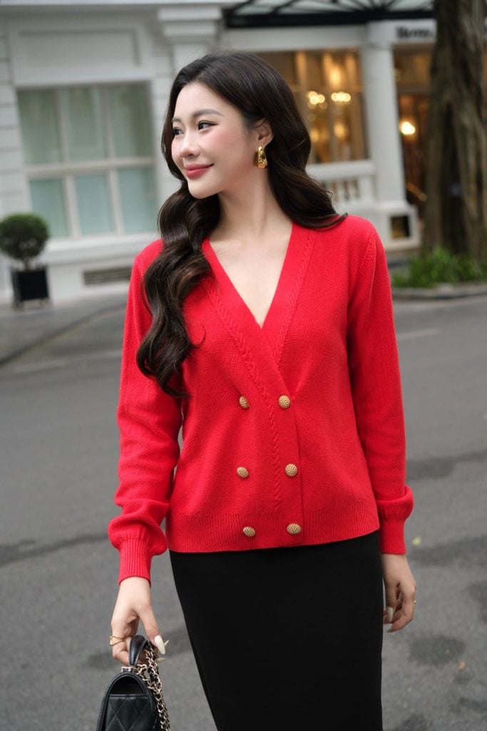  ÁO KHOÁC LEN ĐỎ AK62462 