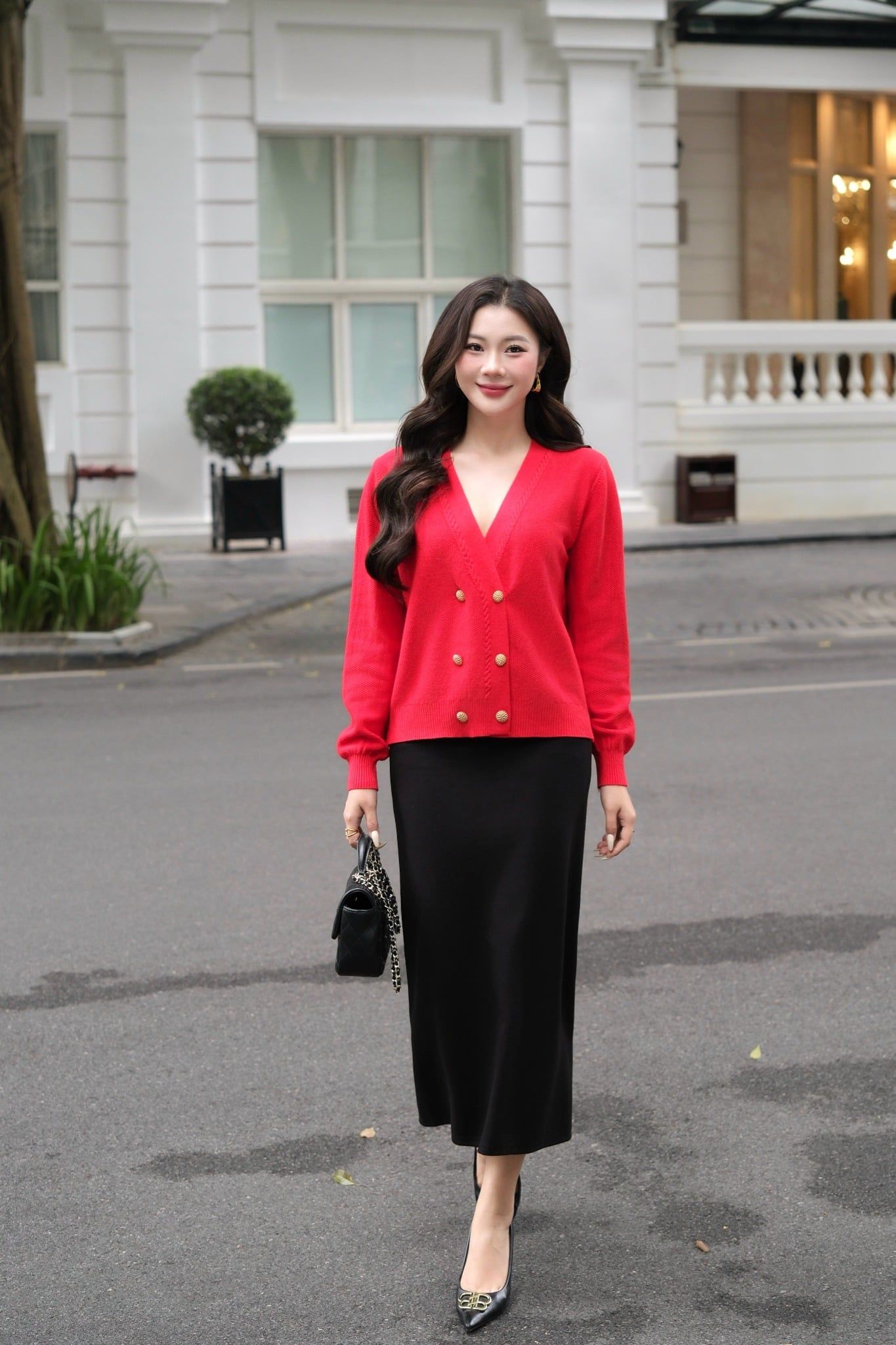 ÁO KHOÁC LEN ĐỎ AK62462