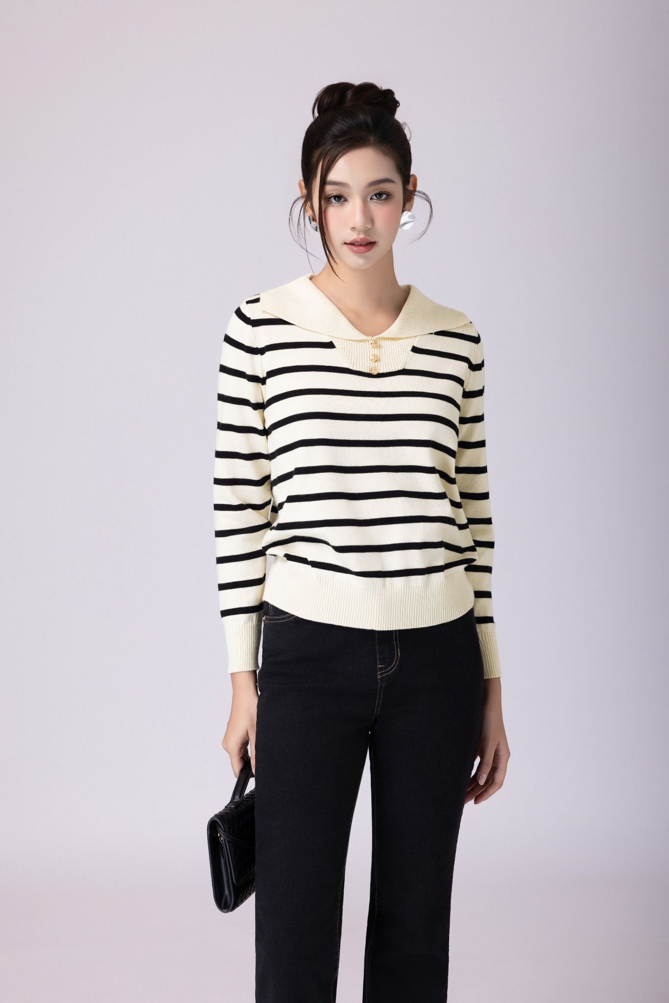 ÁO LEN KẺ CỔ BẺ AL62522