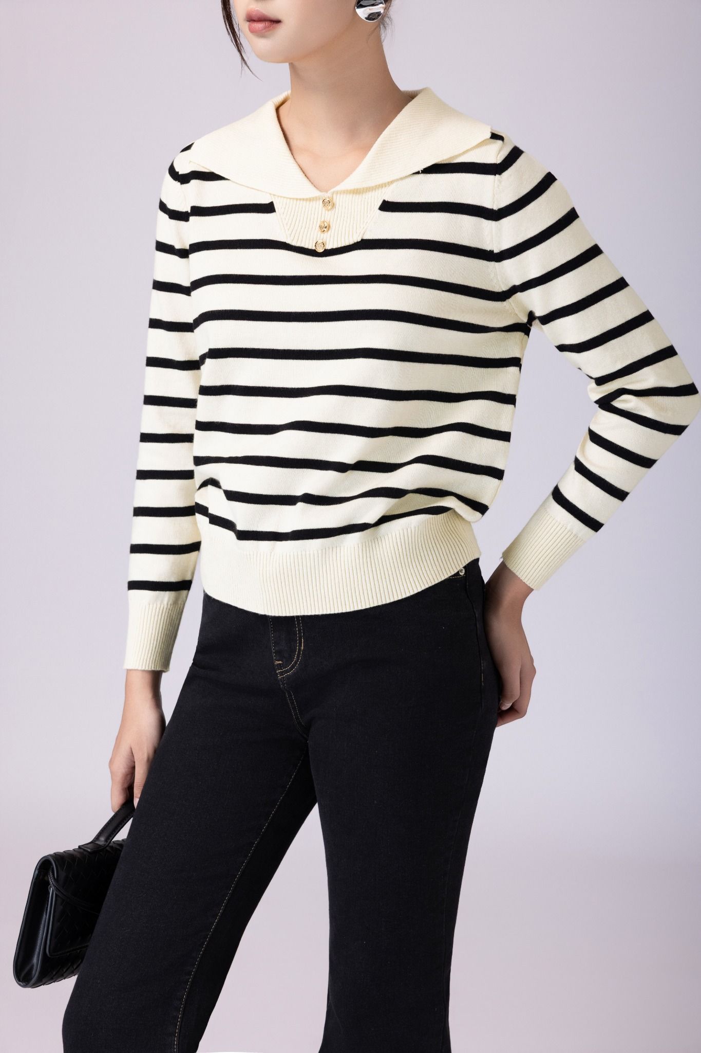 ÁO LEN KẺ CỔ BẺ AL62522