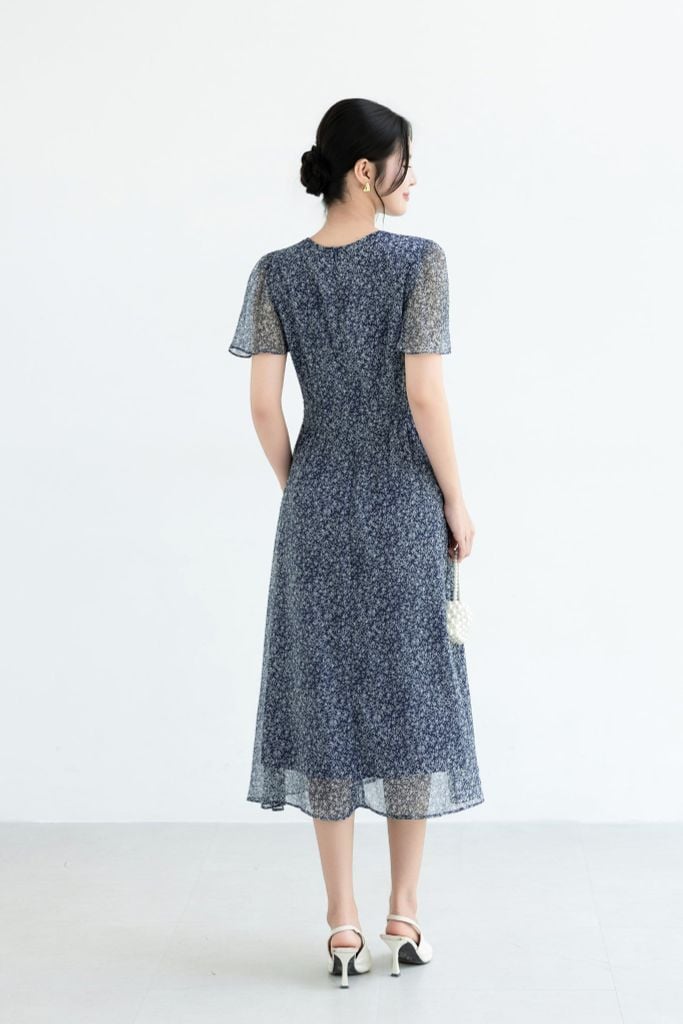  ĐẦM VOAN TAY RỦ D64082 