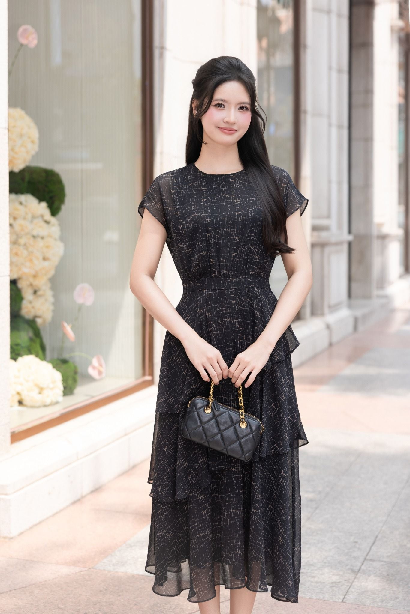 ĐẦM VOAN XẾP TẦNG D00162