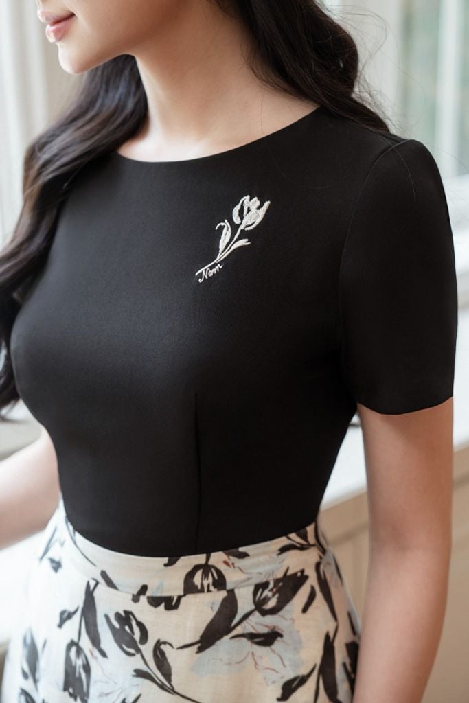  ĐẦM LIỀN PHỐI HOA D00912 