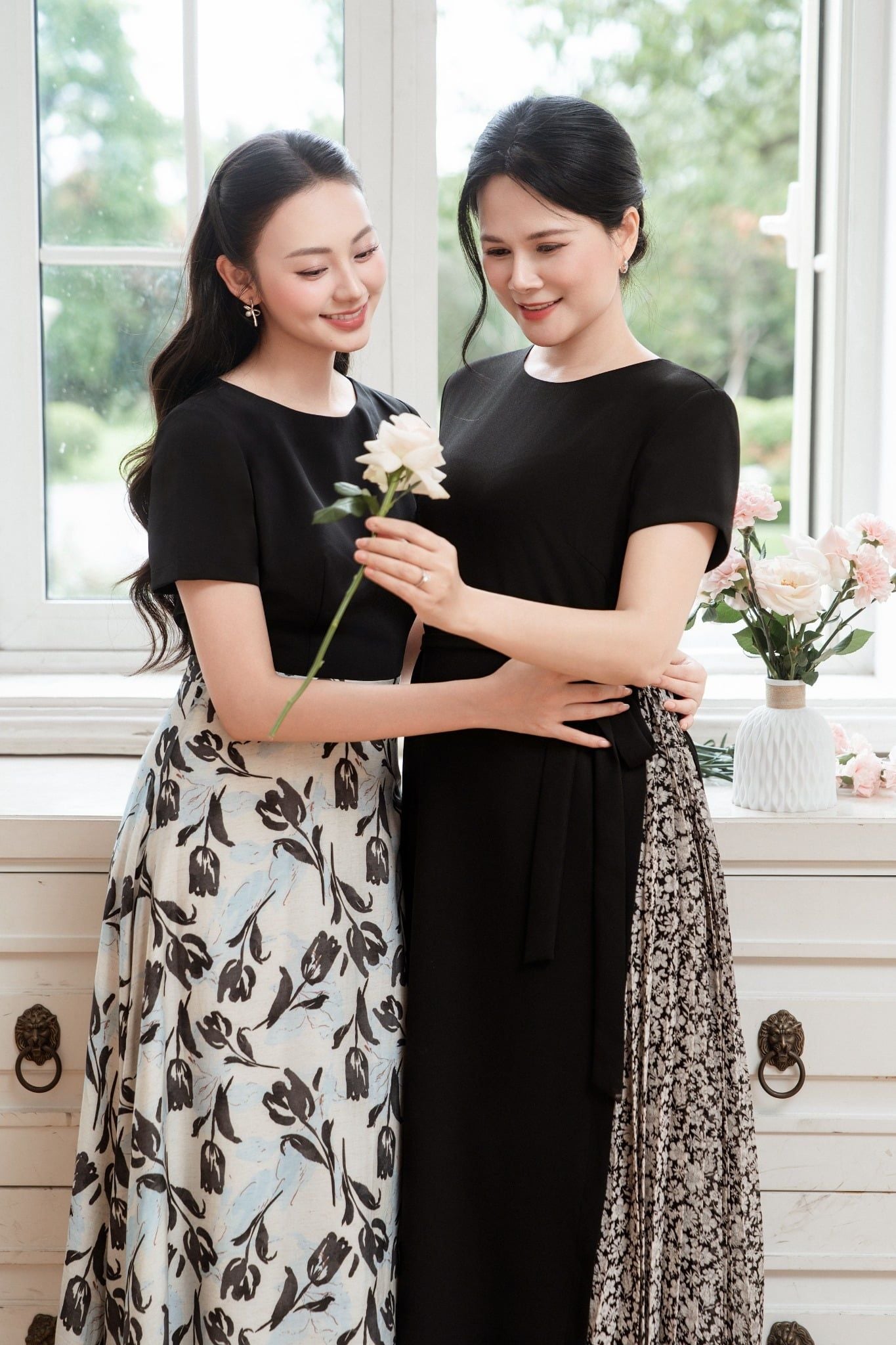 ĐẦM LIỀN PHỐI HOA D00912