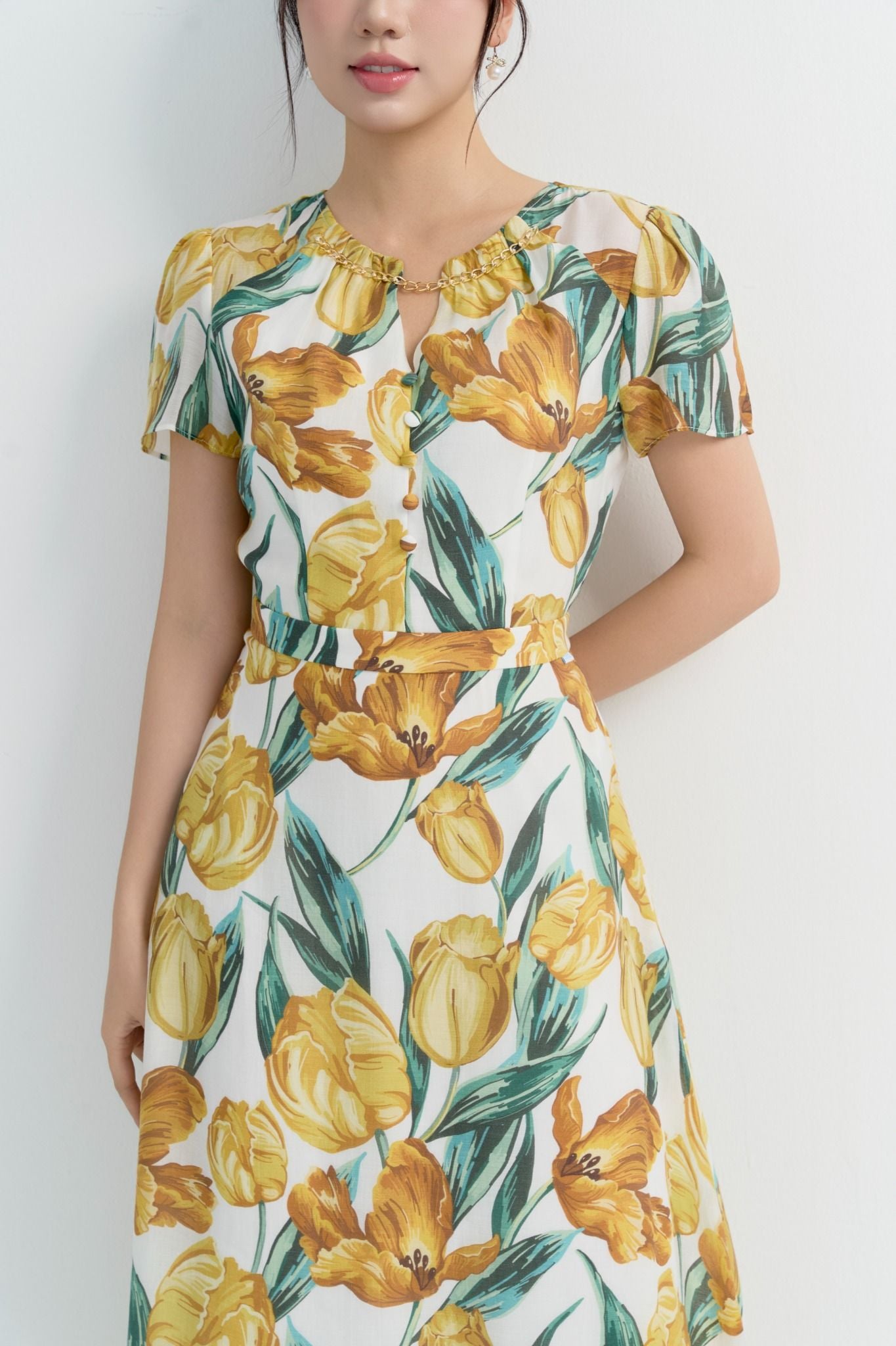 ĐẦM HOA CỔ XÍCH D01582