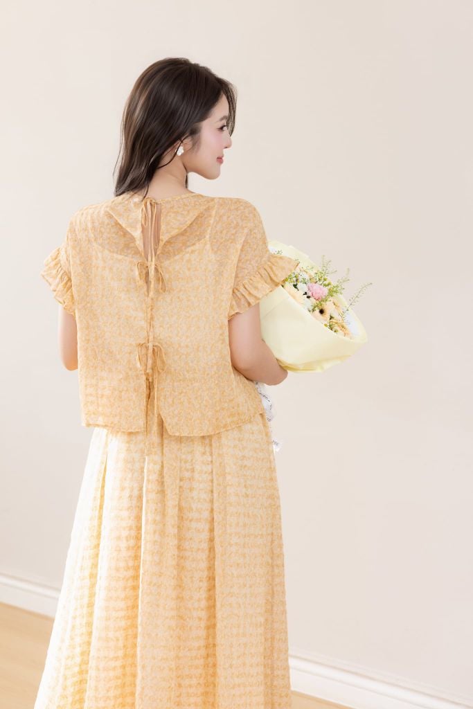  keonhacai MIDI TAY PHỐI BÈO D01772 