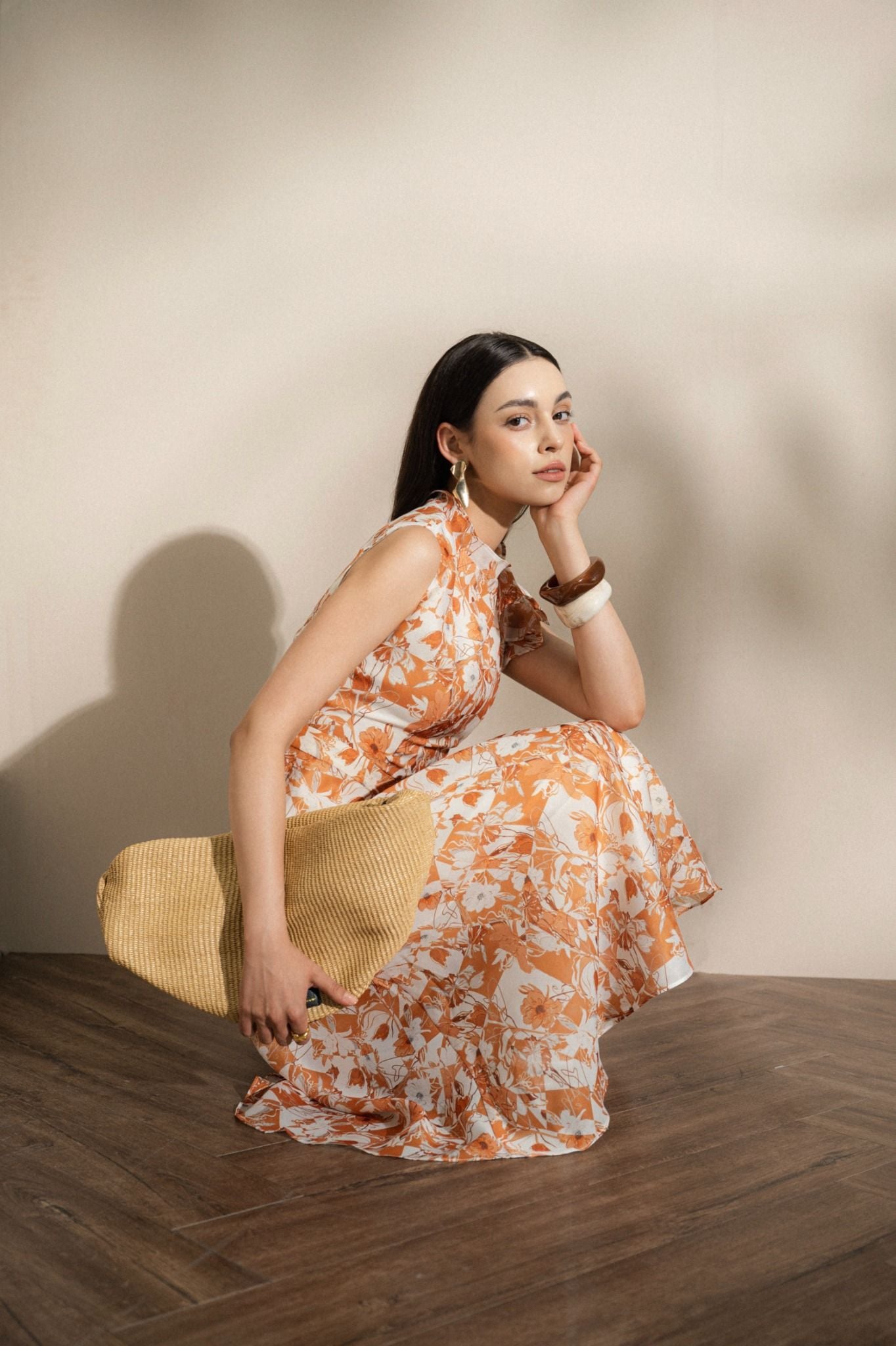 ĐẦM HOA CAM D02662