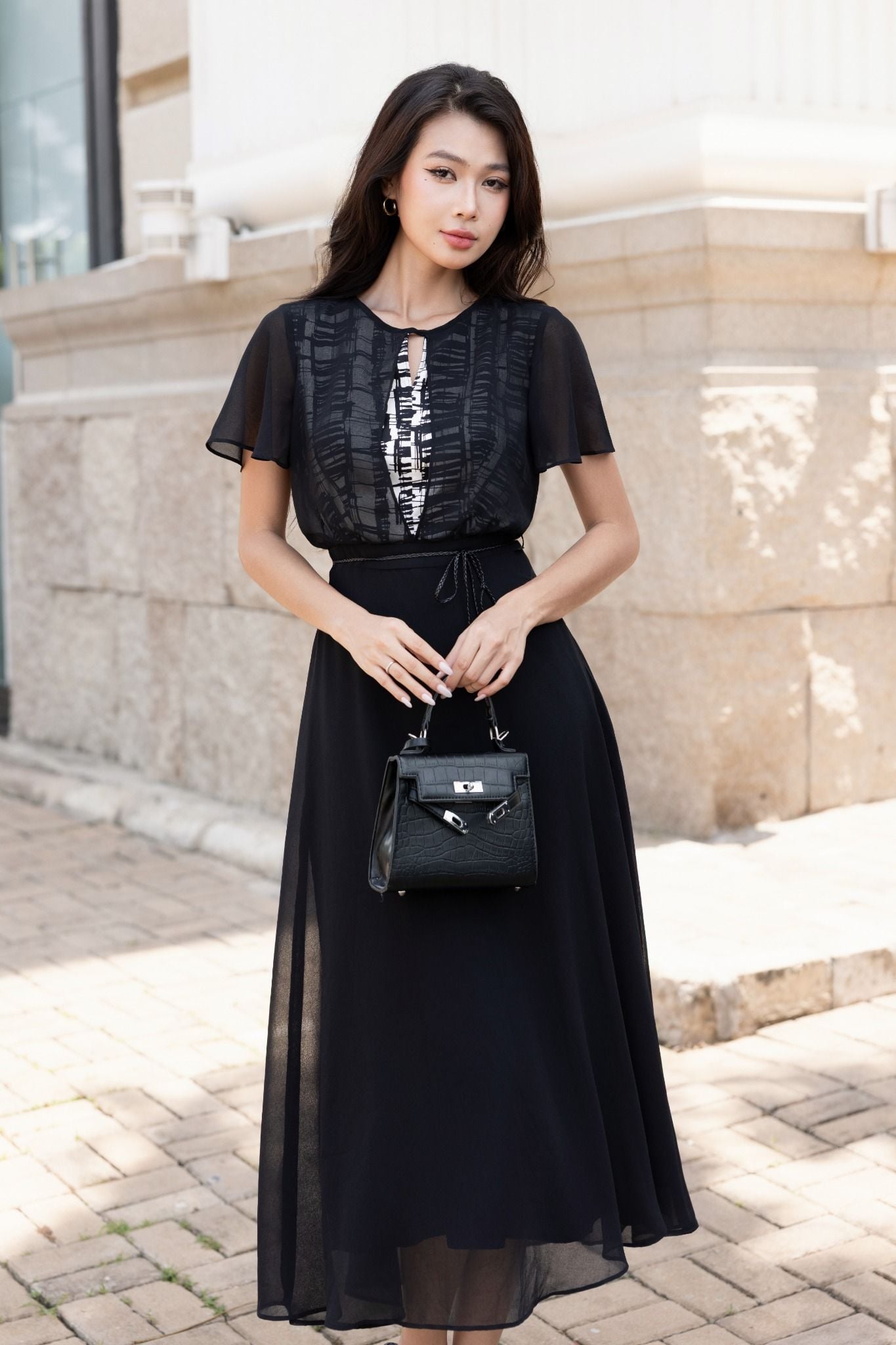 ĐẦM VOAN KÈM ĐAI TẾT D02892
