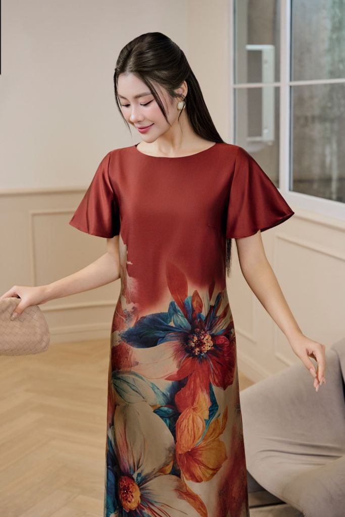  keonhacai LỤA SUÔNG IN HOA D03032 