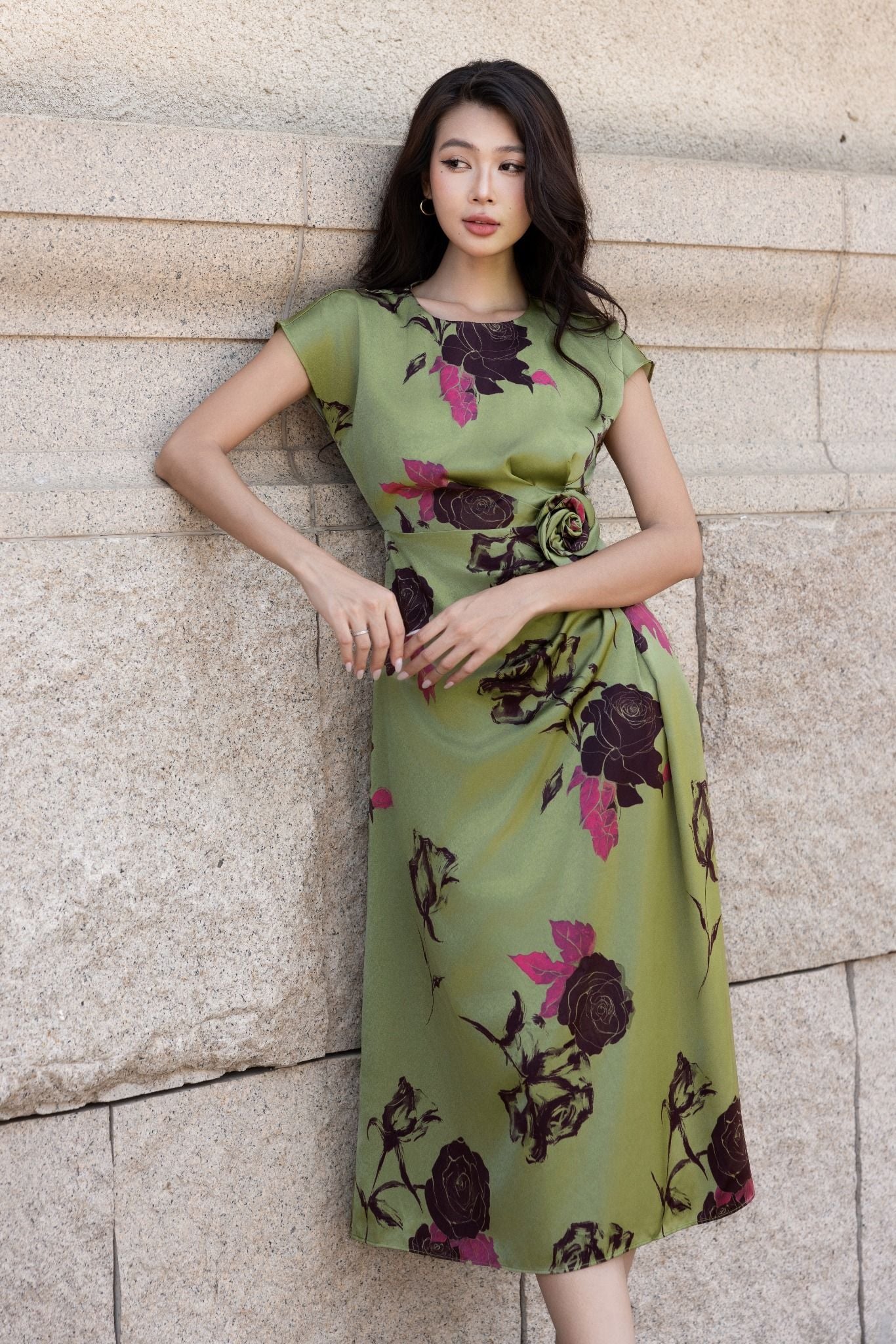 ĐẦM HOA NHÚN EO D03212