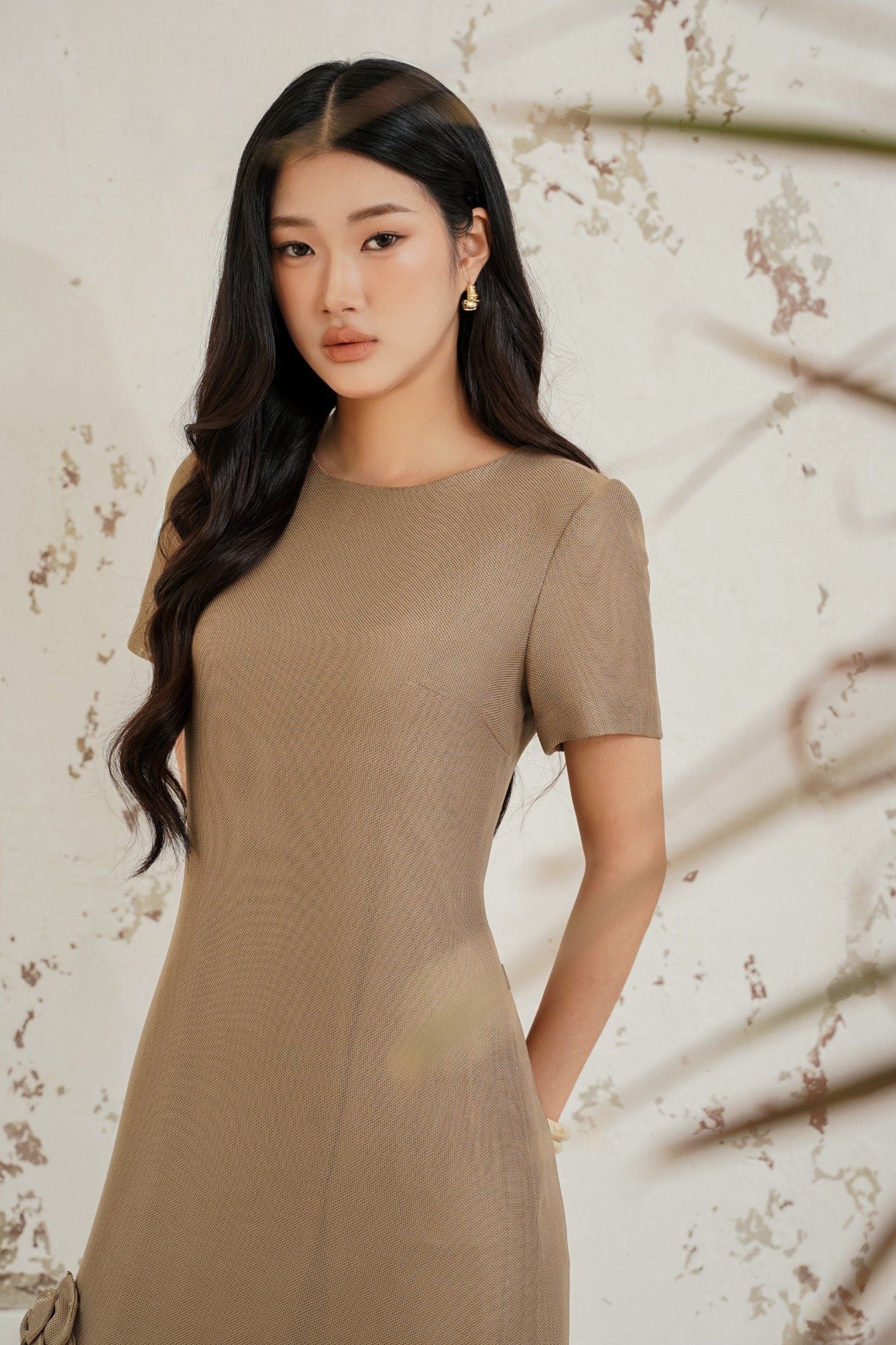 ĐẦM SUÔNG ĐÍNH HOA NỔI D03482