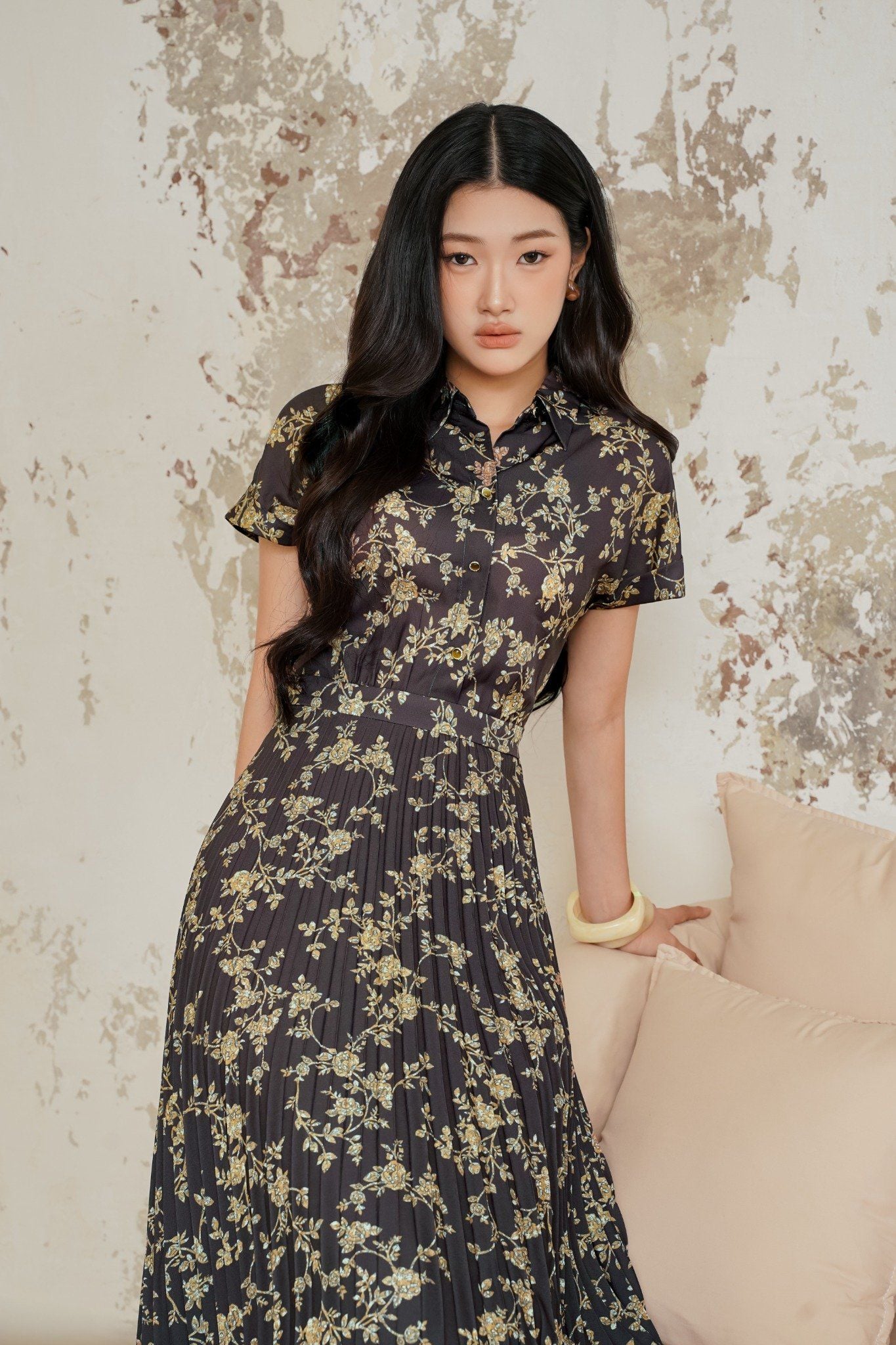 ĐẦM LỤA HOA D03632