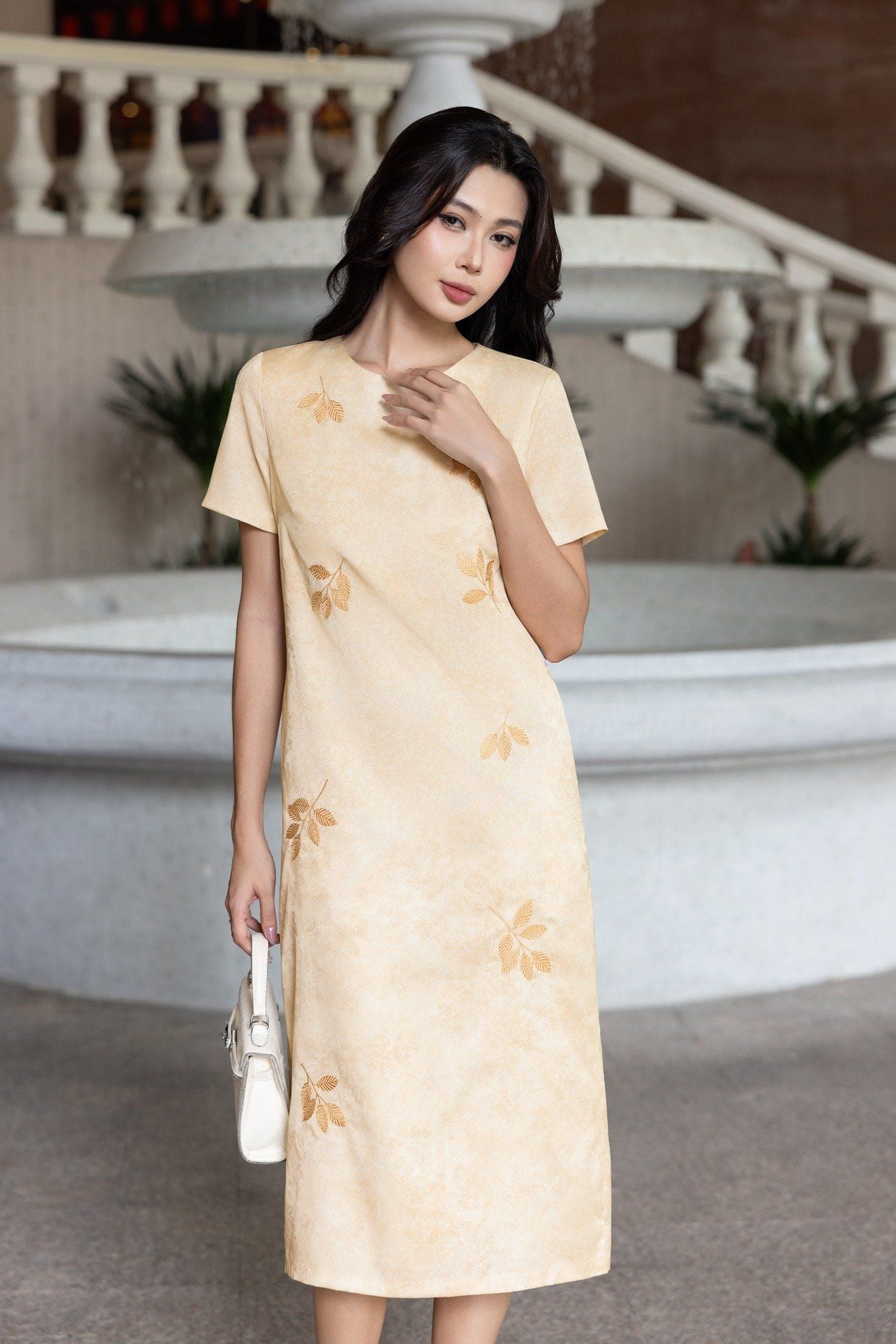 ĐẦM SUÔNG THÊU HOẠ TIẾT D03952