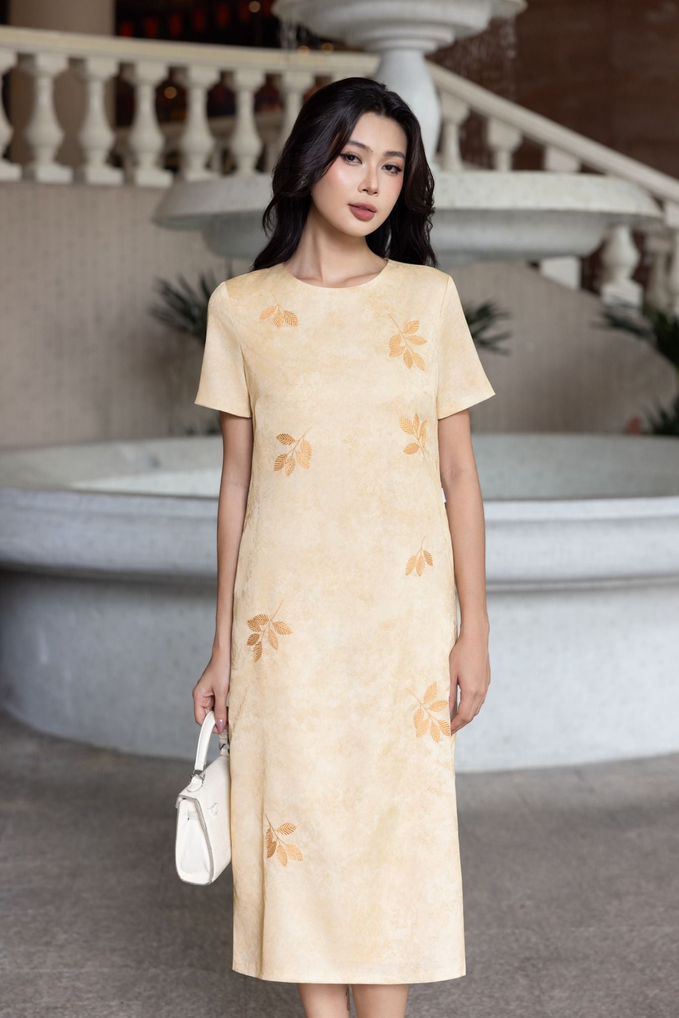 ĐẦM SUÔNG THÊU HOẠ TIẾT D03952