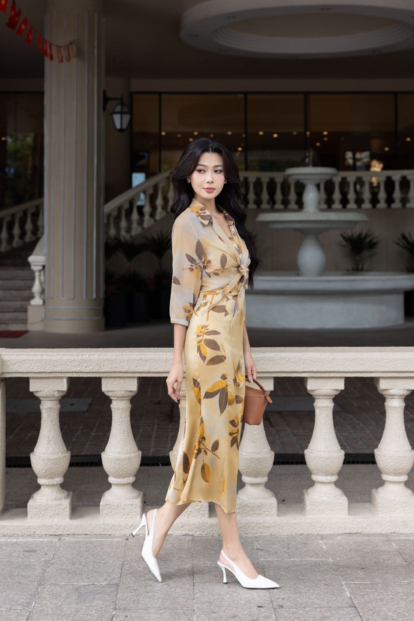 ĐẦM HOA KÈM SƠ MI BUỘC VẠT D03972