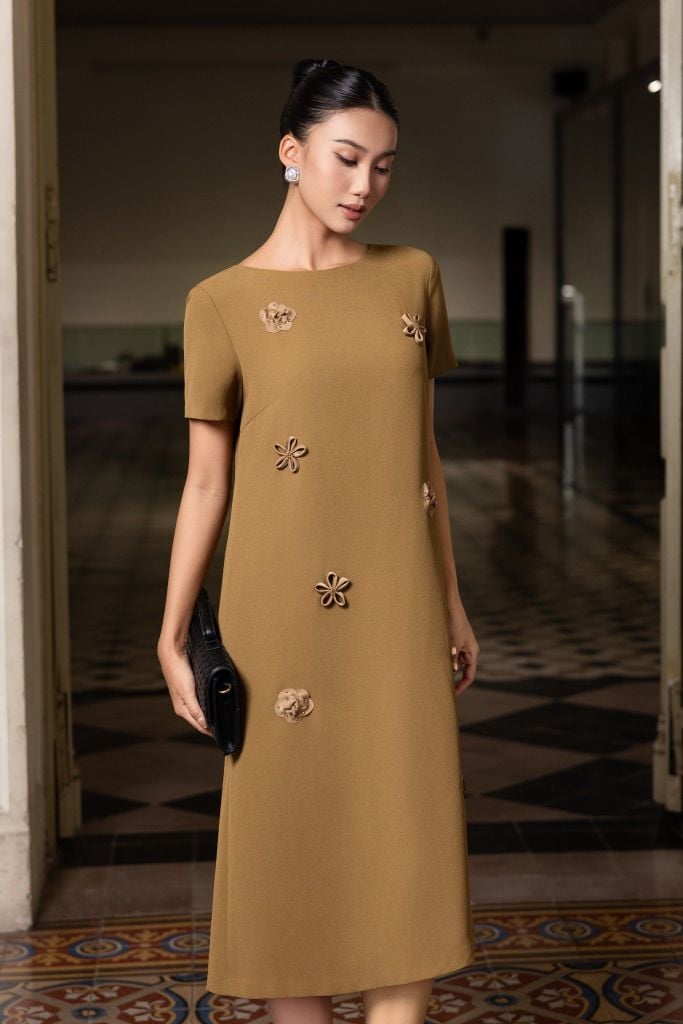  ĐẦM SUÔNG ĐÍNH HOA NỔI D04072 