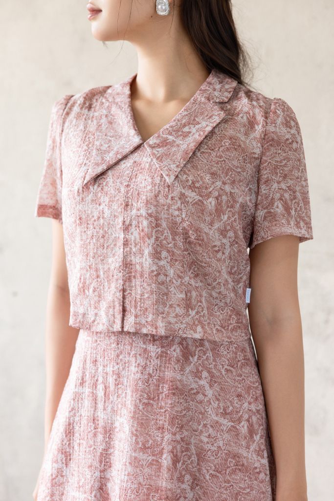  ĐẦM HOẠ TIẾT CỔ BẺ D05262 