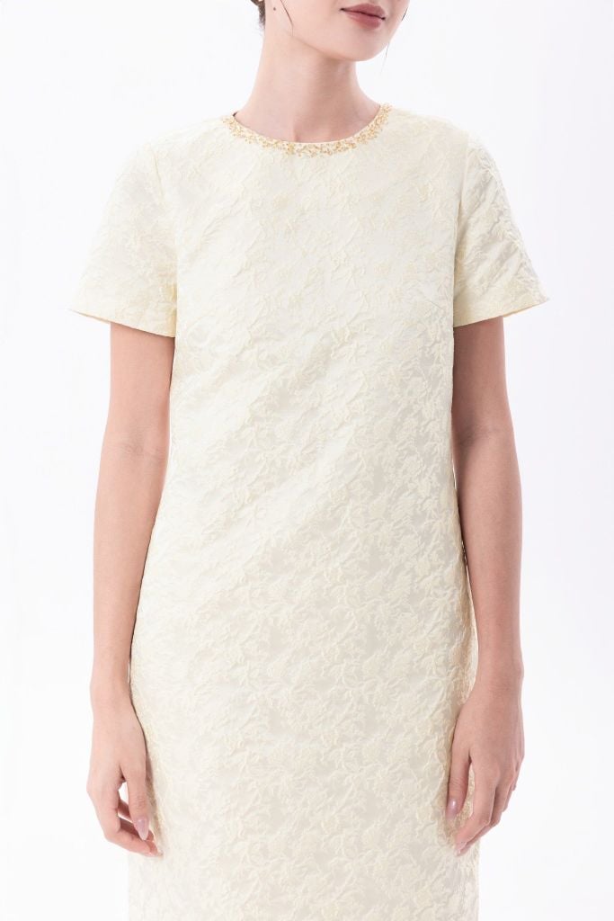  ĐẦM SUÔNG TRẮNG ĐÍNH CƯỜM D05372 