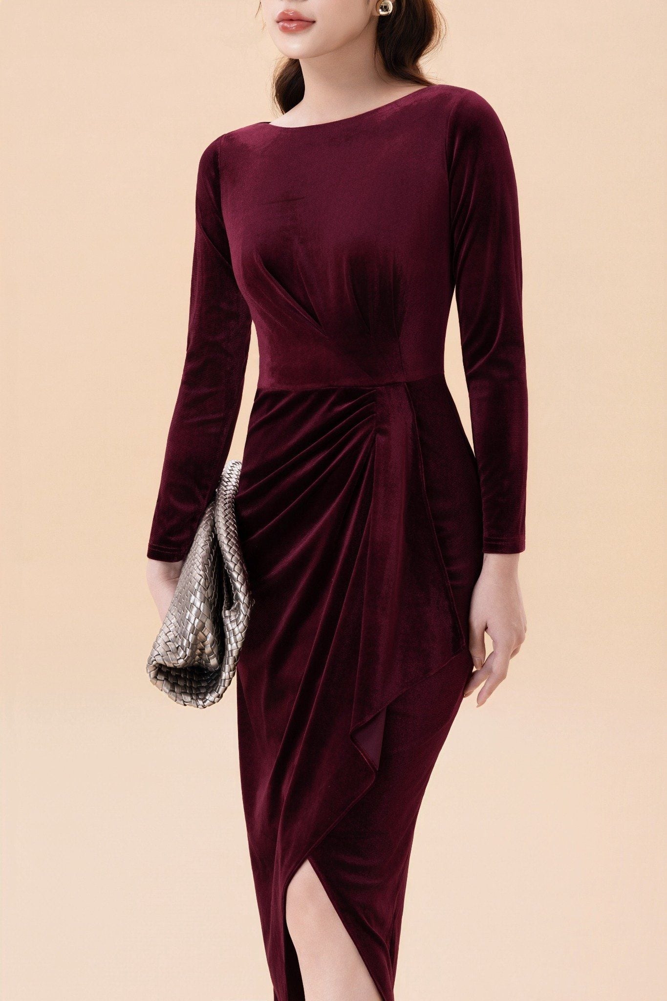 ĐẦM NHUNG ĐỎ D05752