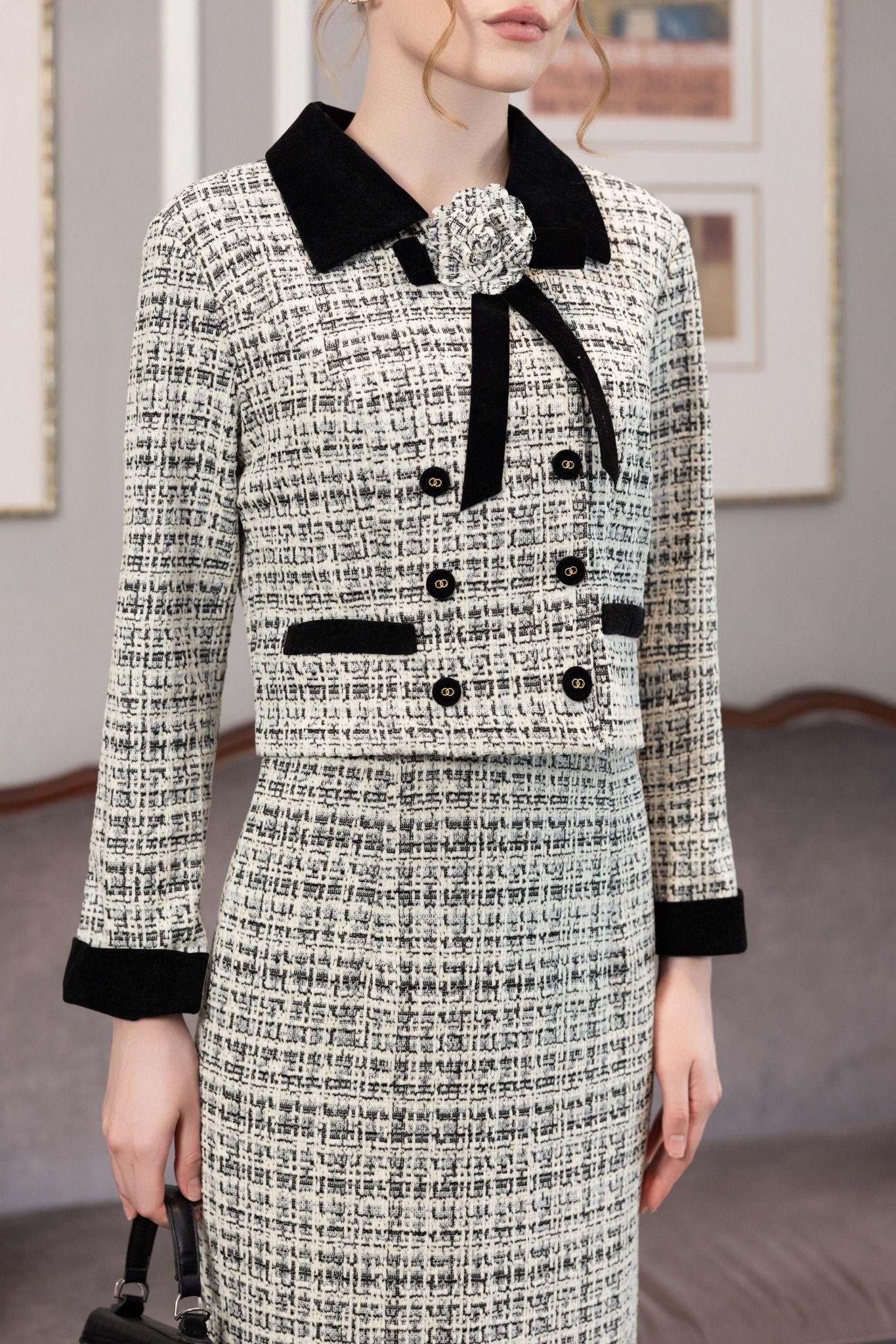 ĐẦM LIỀN DẠ TWEED D06592