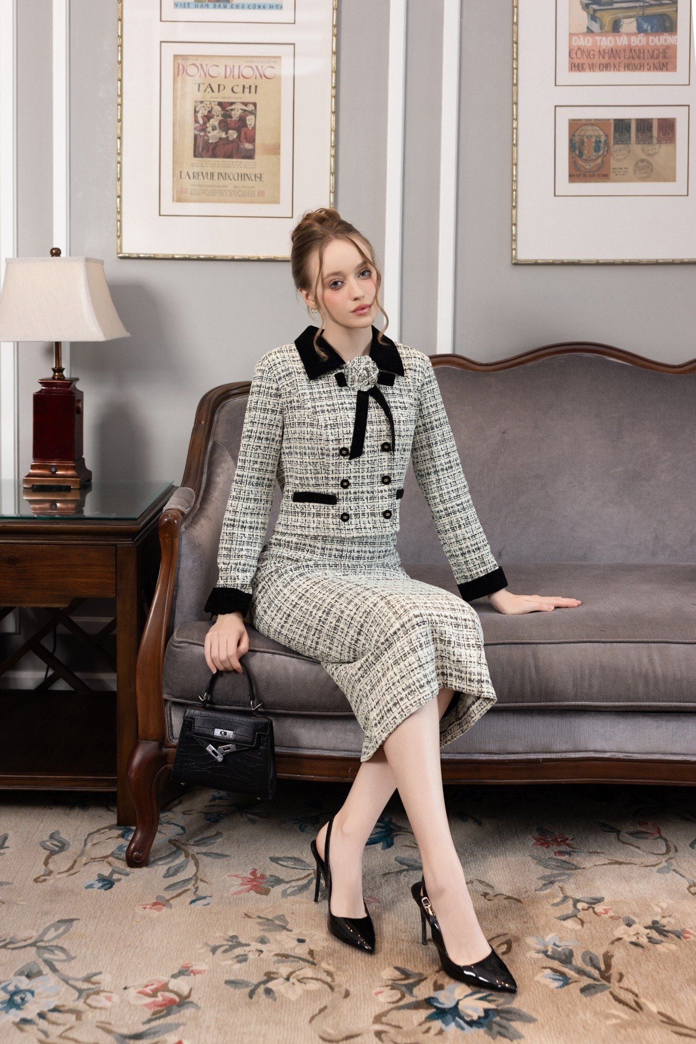 ĐẦM LIỀN DẠ TWEED D06592