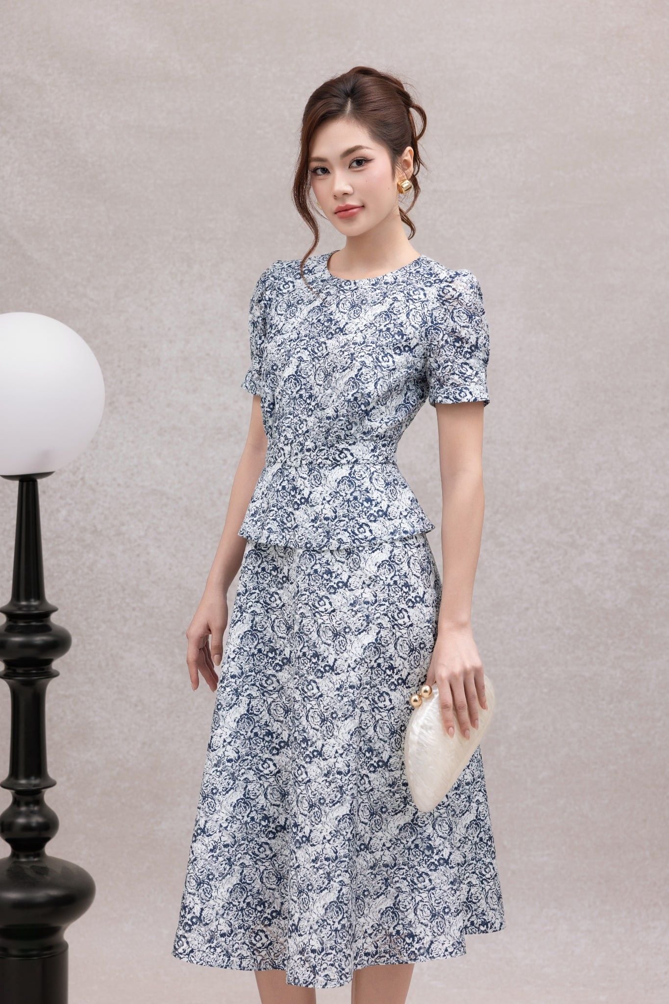 ĐẦM HOA PEPLUM D06742