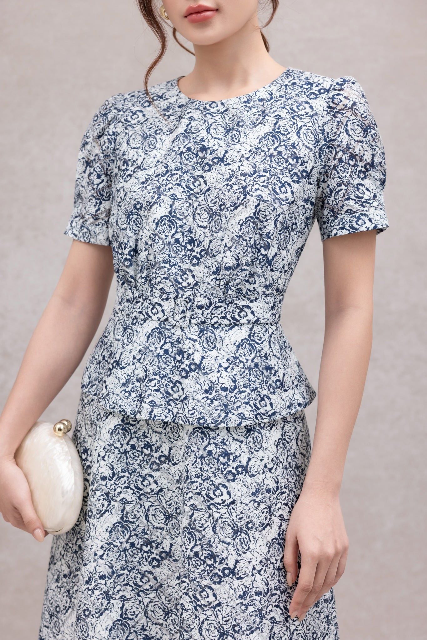 ĐẦM HOA PEPLUM D06742