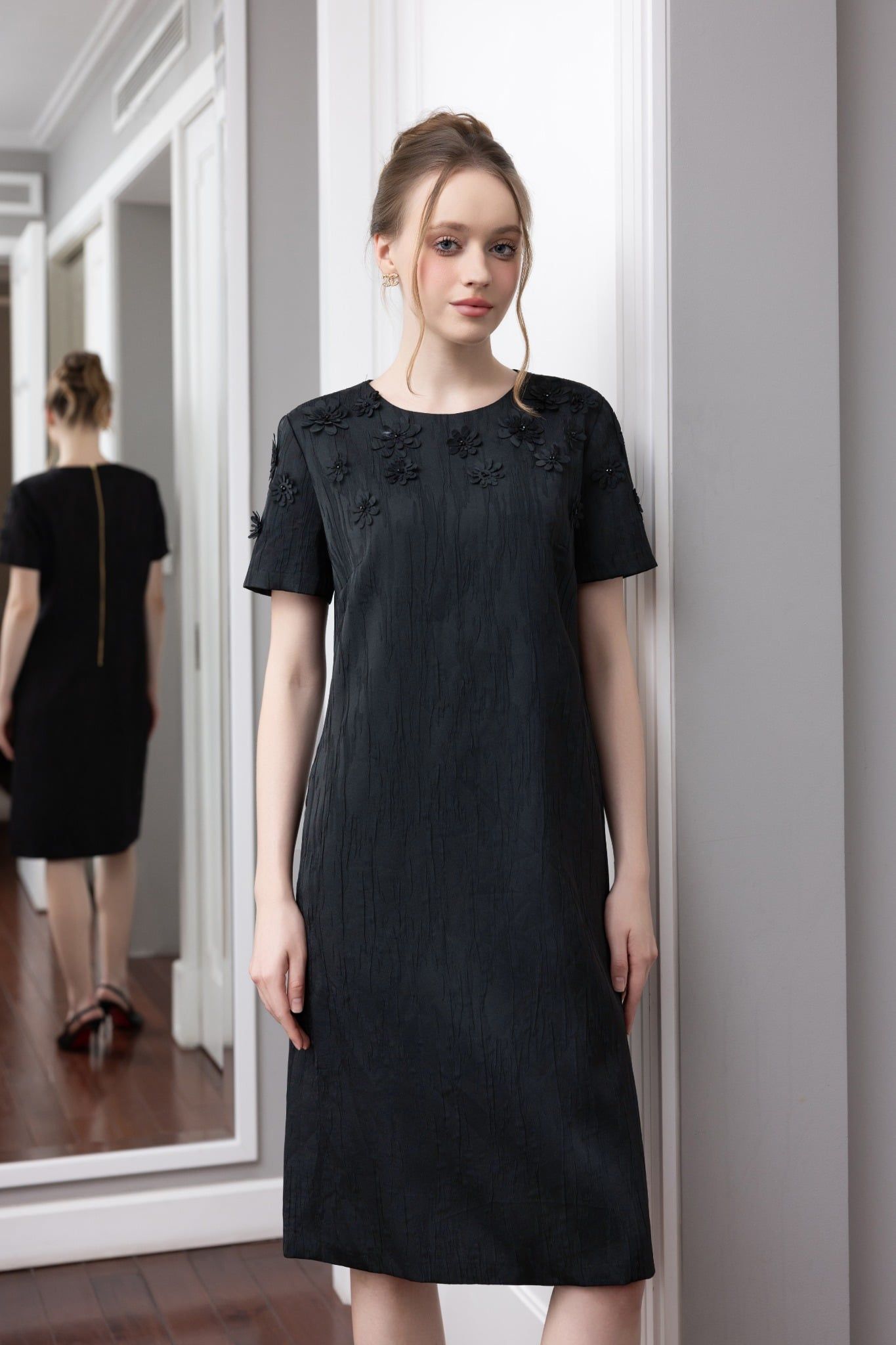 ĐẦM SUÔNG ĐÍNH HOA NỔI D06902