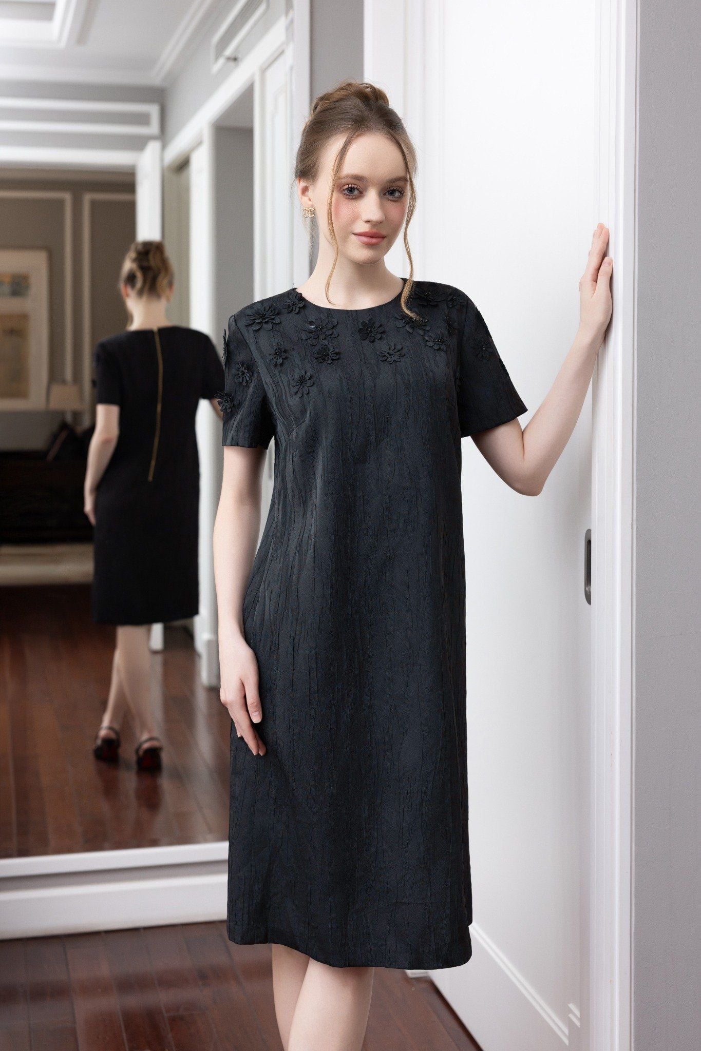 ĐẦM SUÔNG ĐÍNH HOA NỔI D06902