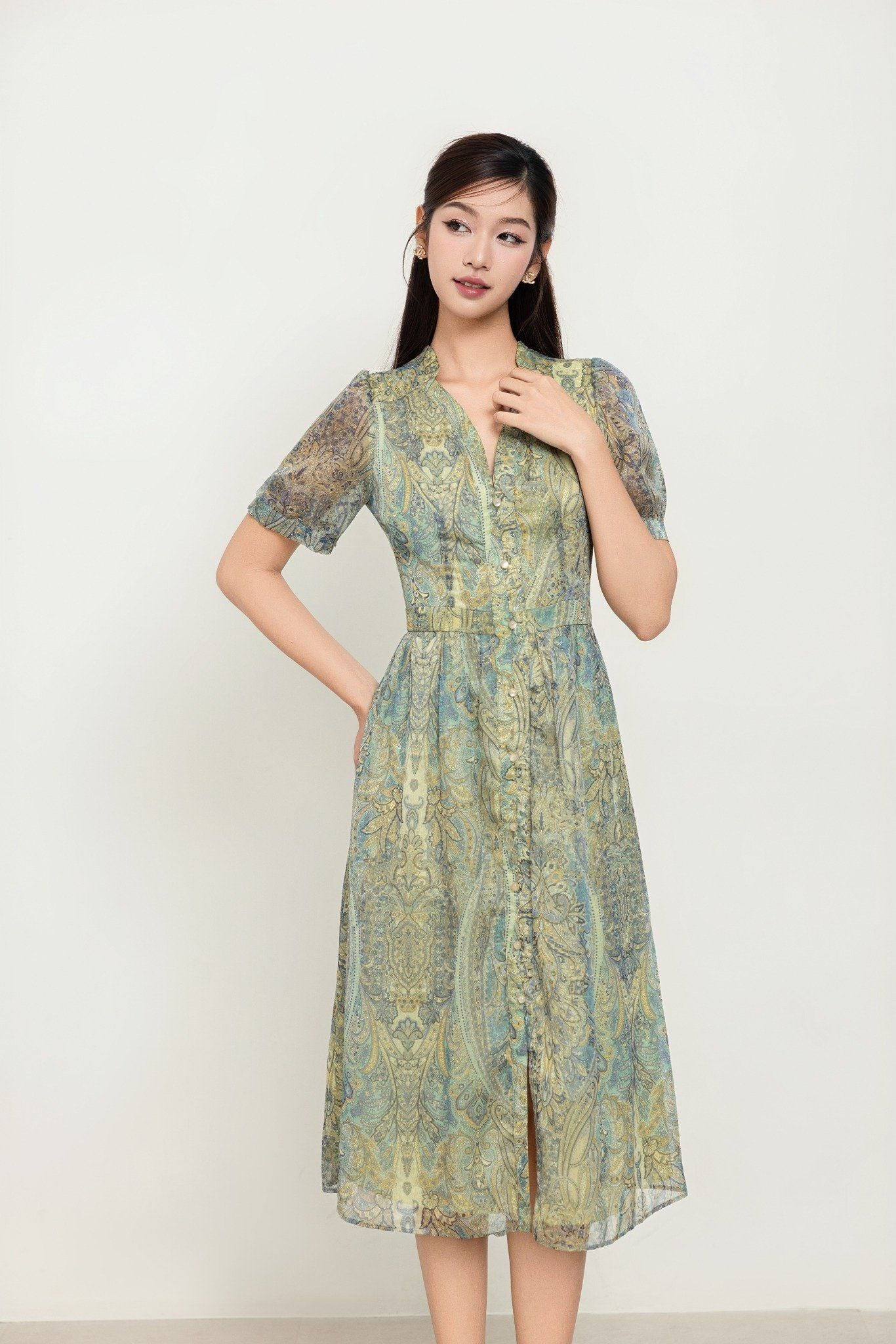 ĐẦM VOAN HOA D06942