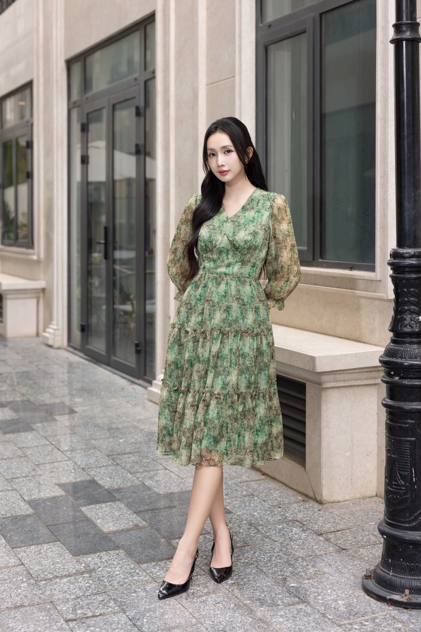 ĐẦM VOAN HOA D07082