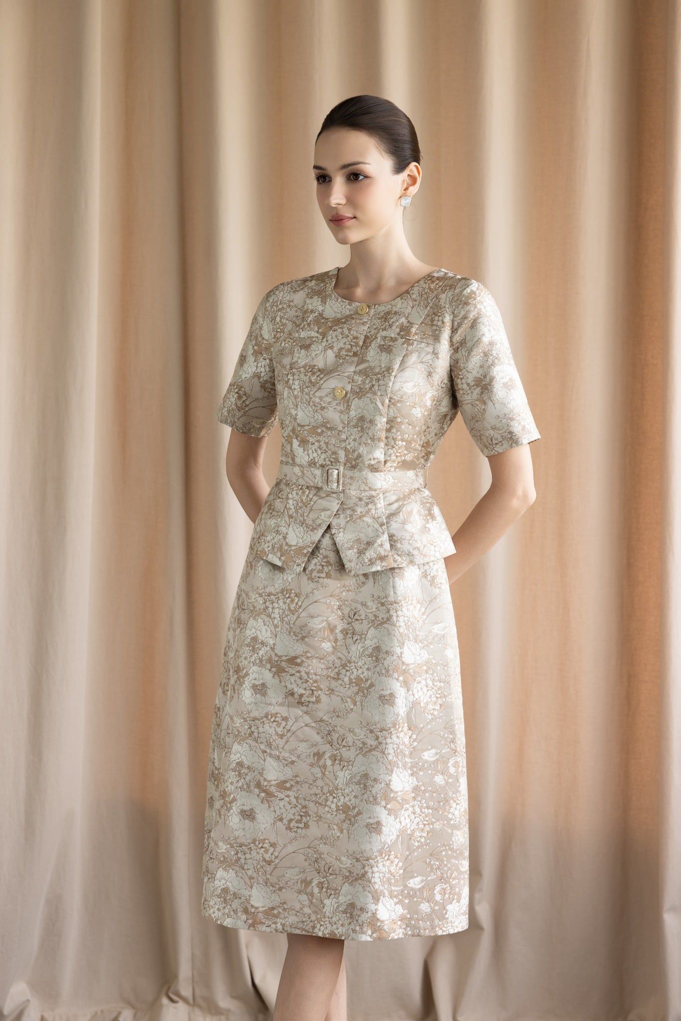 ĐẦM GẤM HOẠ TIẾT D07182