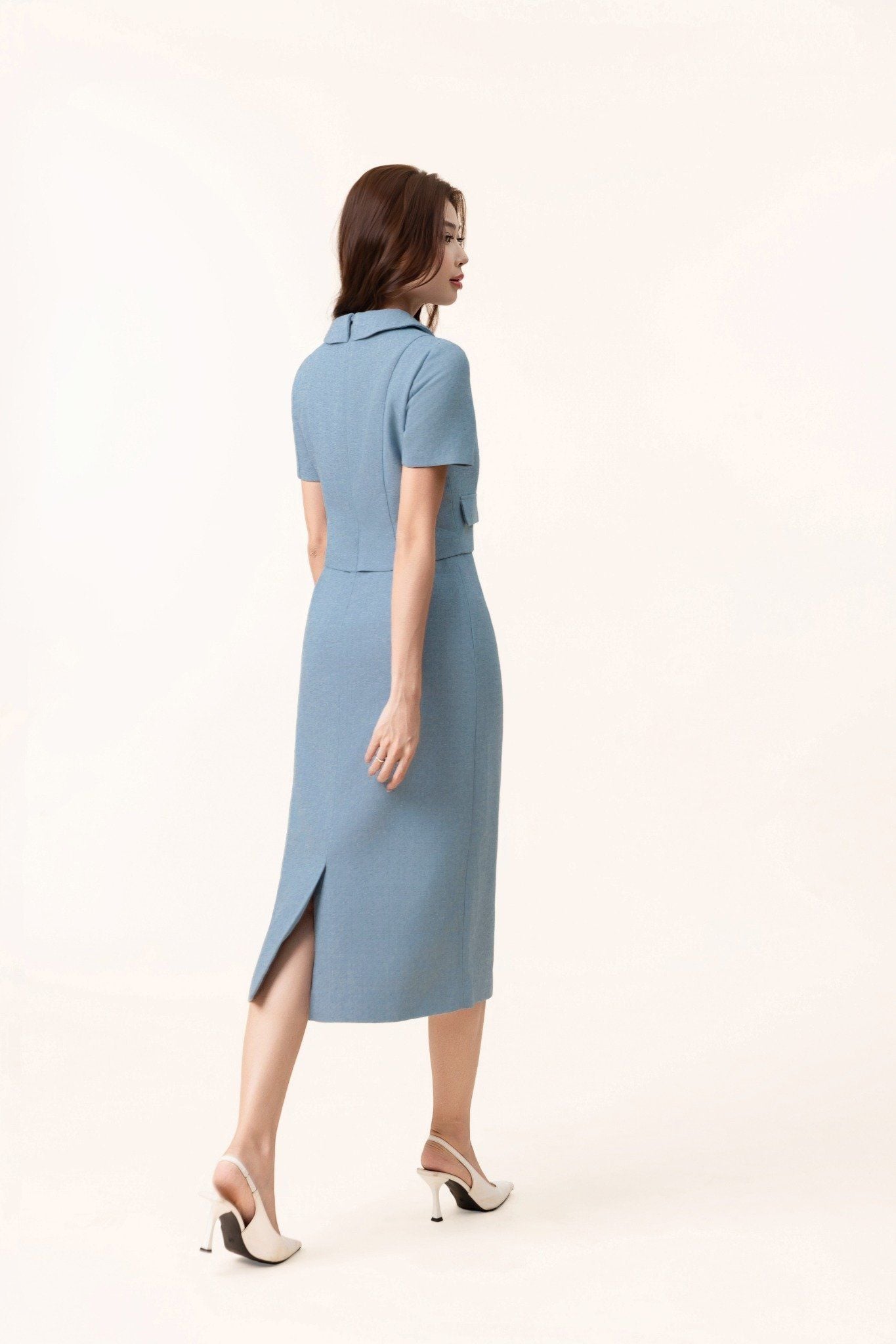 ĐẦM LIỀN CỔ VEST D07192