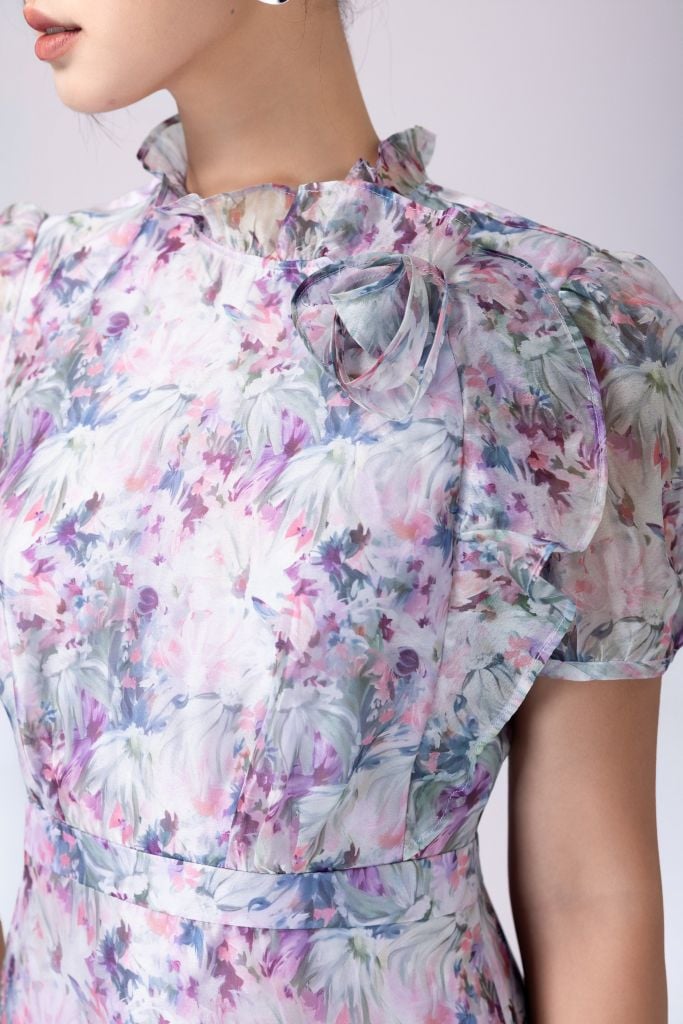  ĐẦM TƠ HOA CỔ BÈO D07252 