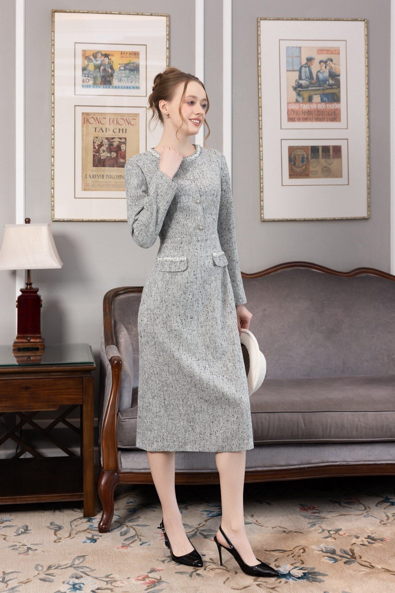 ĐẦM DẠ ĐÍNH NGỌC D07602