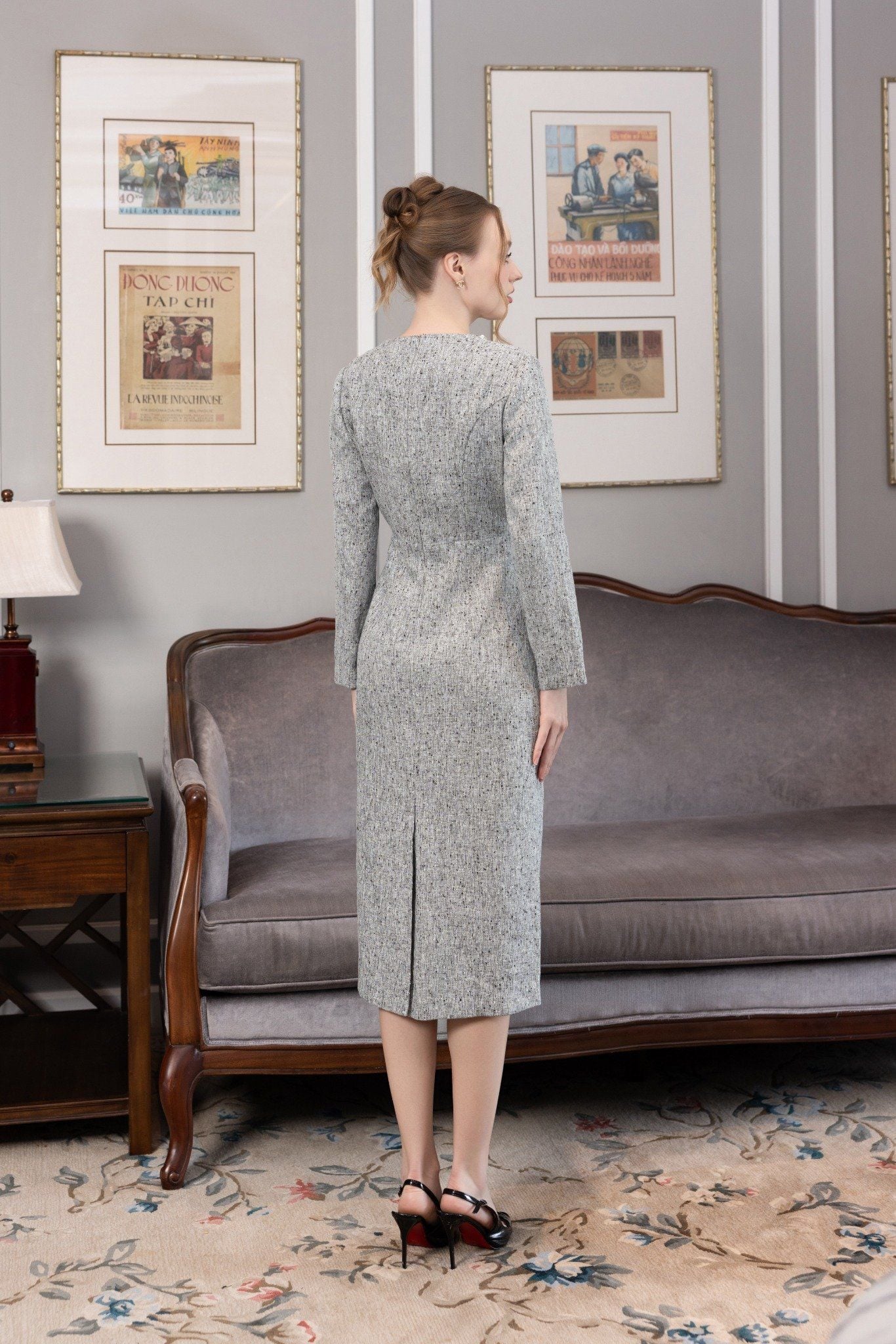 ĐẦM DẠ ĐÍNH NGỌC D07602