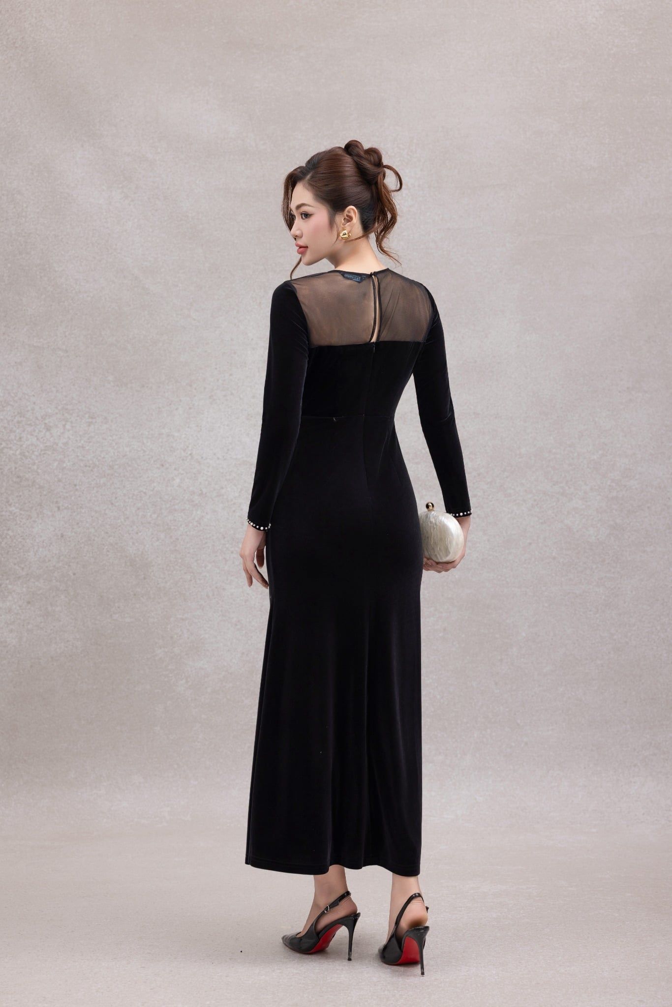 ĐẦM TIỆC NHUNG ĐÍNH NGỌC D07612