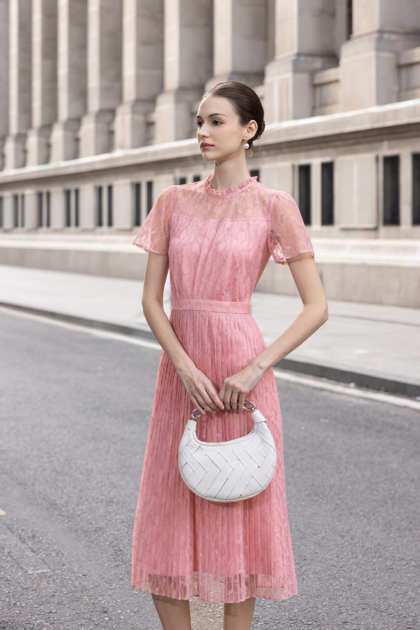 ĐẦM REN XẾP LI D08042