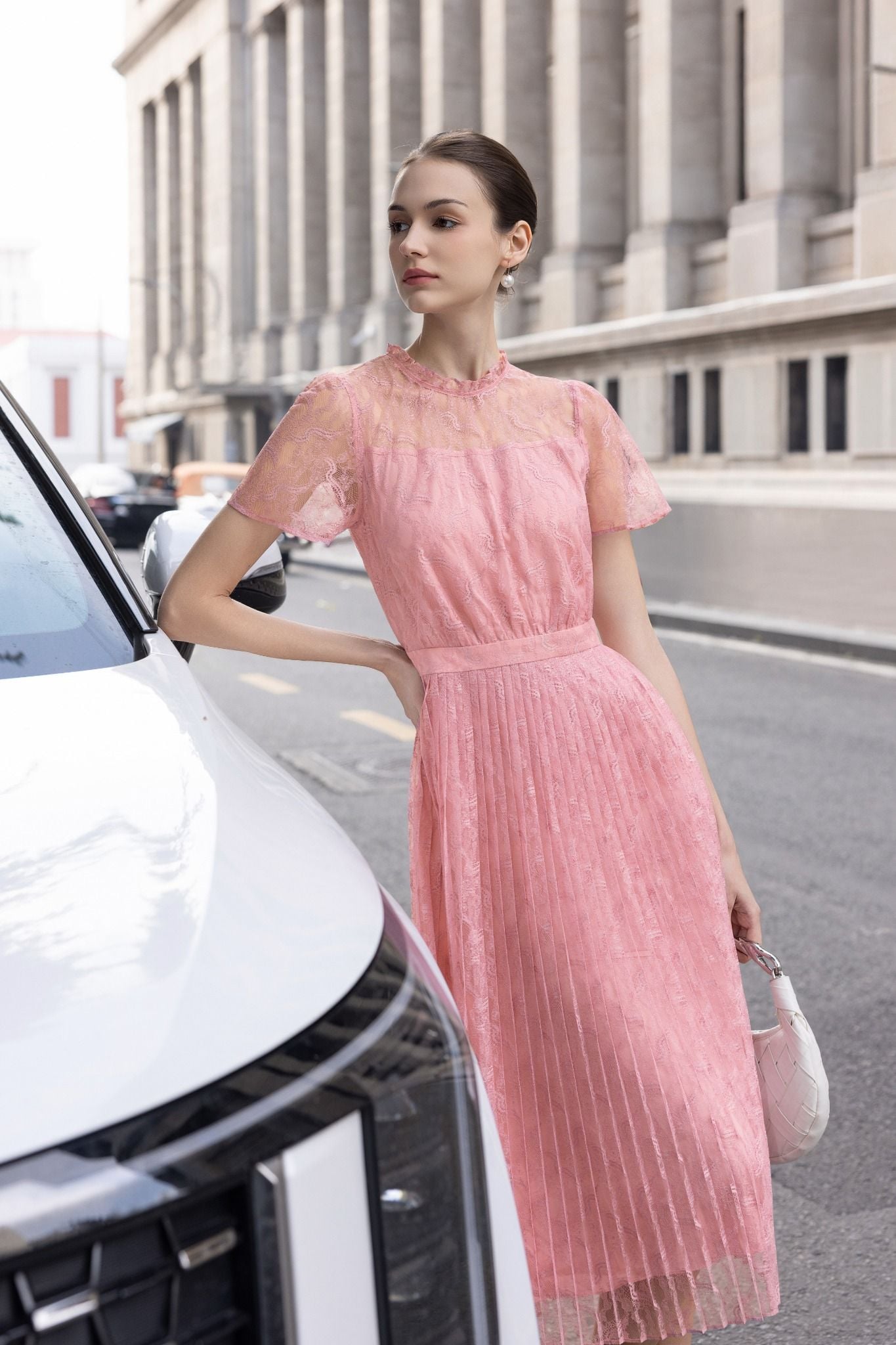 ĐẦM REN XẾP LI D08042