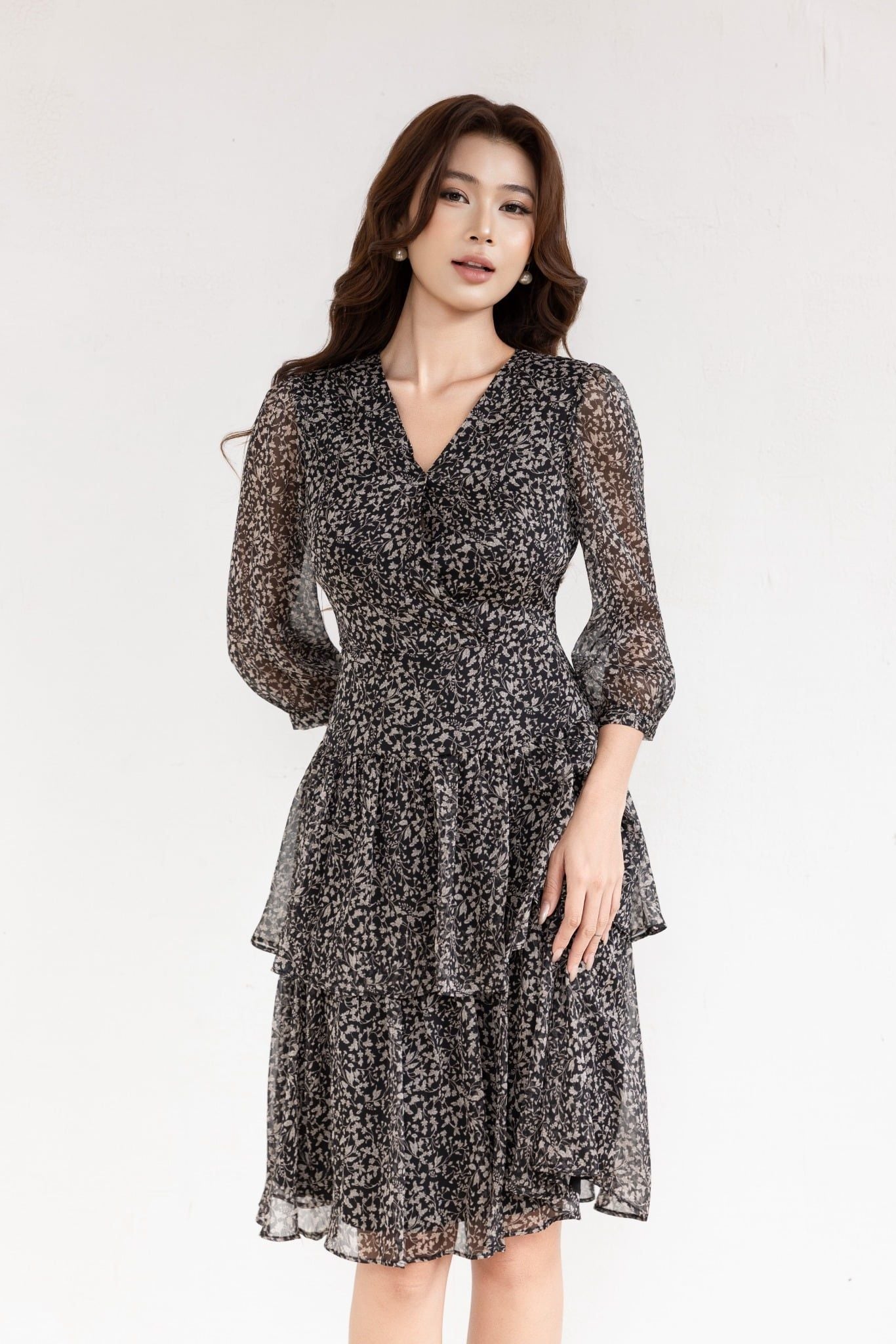 ĐẦM VOAN XẾP TẦNG D08342