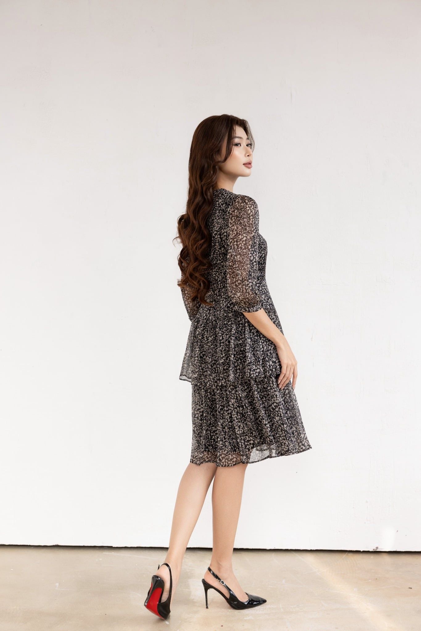 ĐẦM VOAN XẾP TẦNG D08342