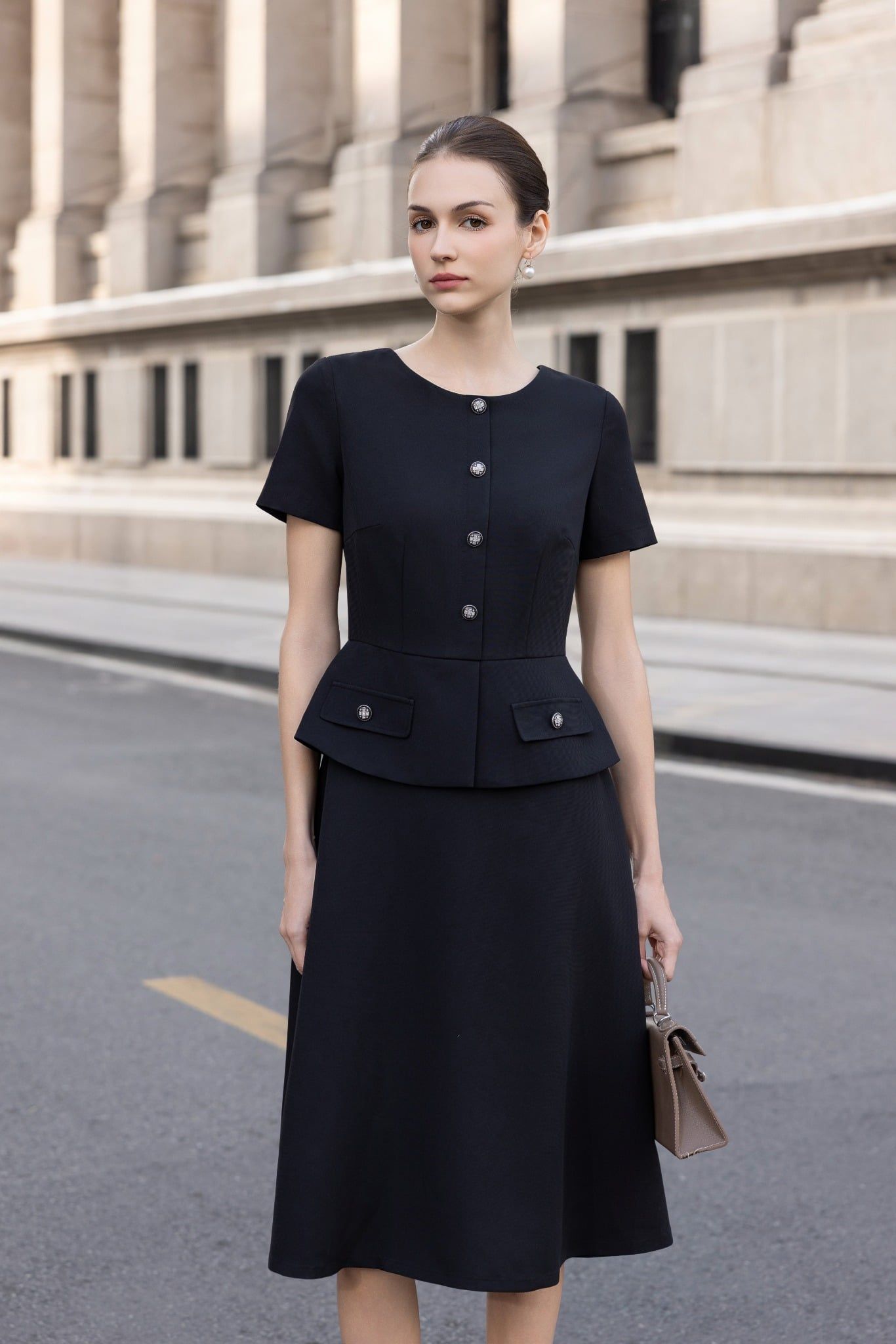 ĐẦM LIỀN PEPLUM D08512