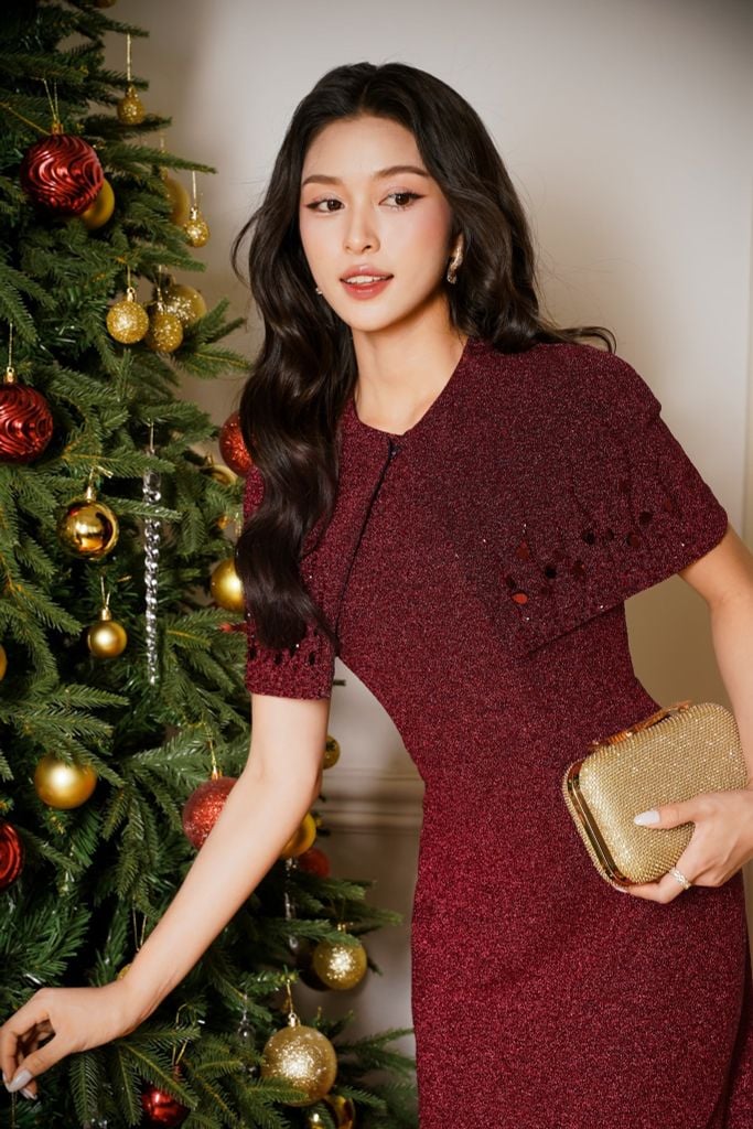  ĐẦM TIỆC VAI CAPE D08732 