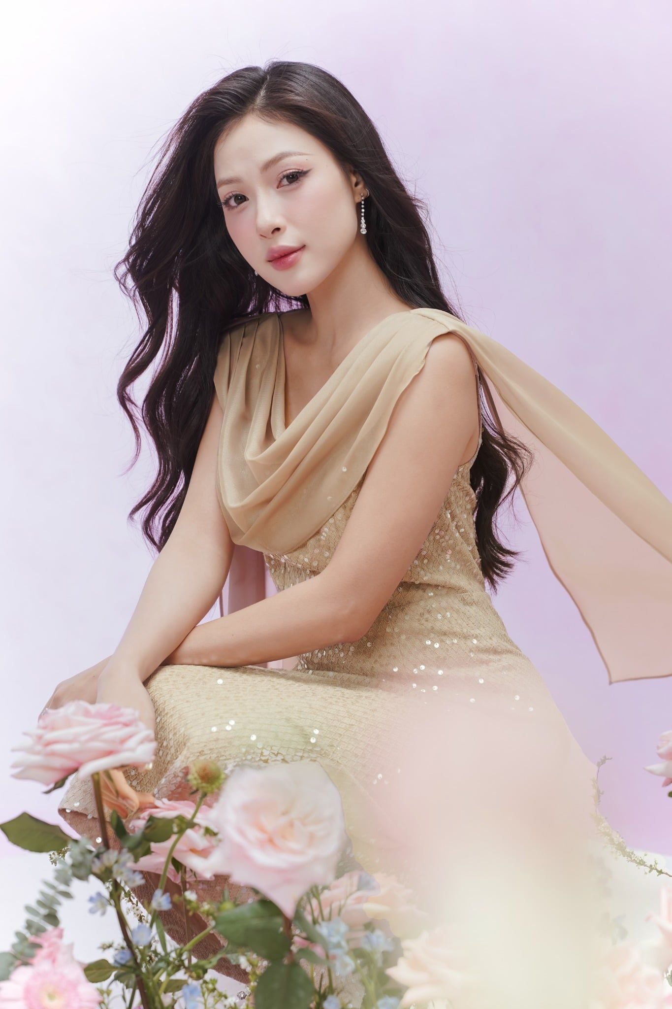 ĐẦM TIỆC ĐÍNH KIM SA D09062