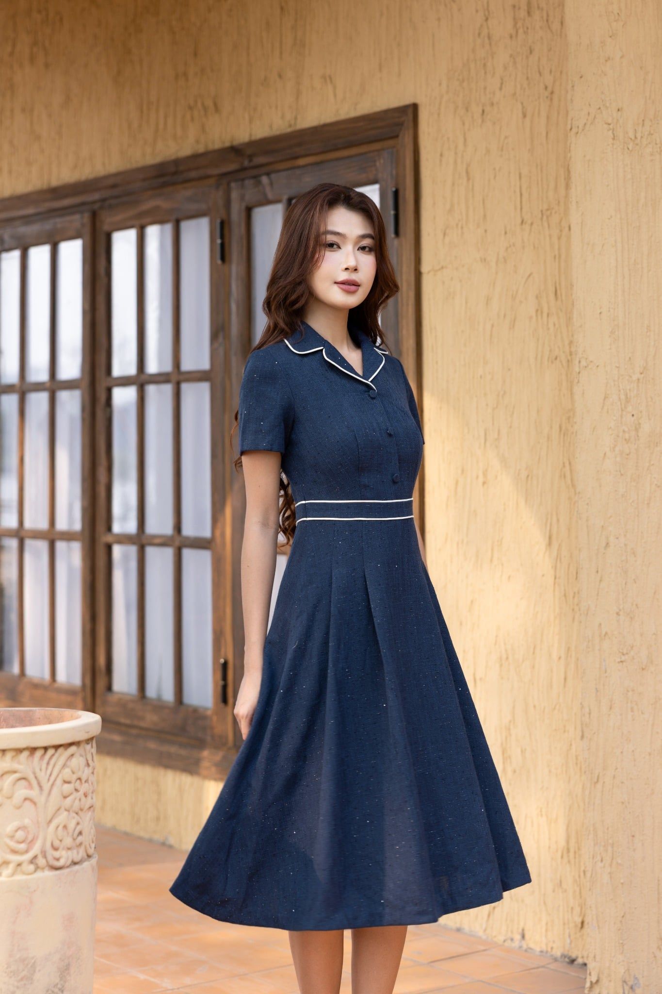 ĐẦM THIẾT KẾ CỔ VEST D09272