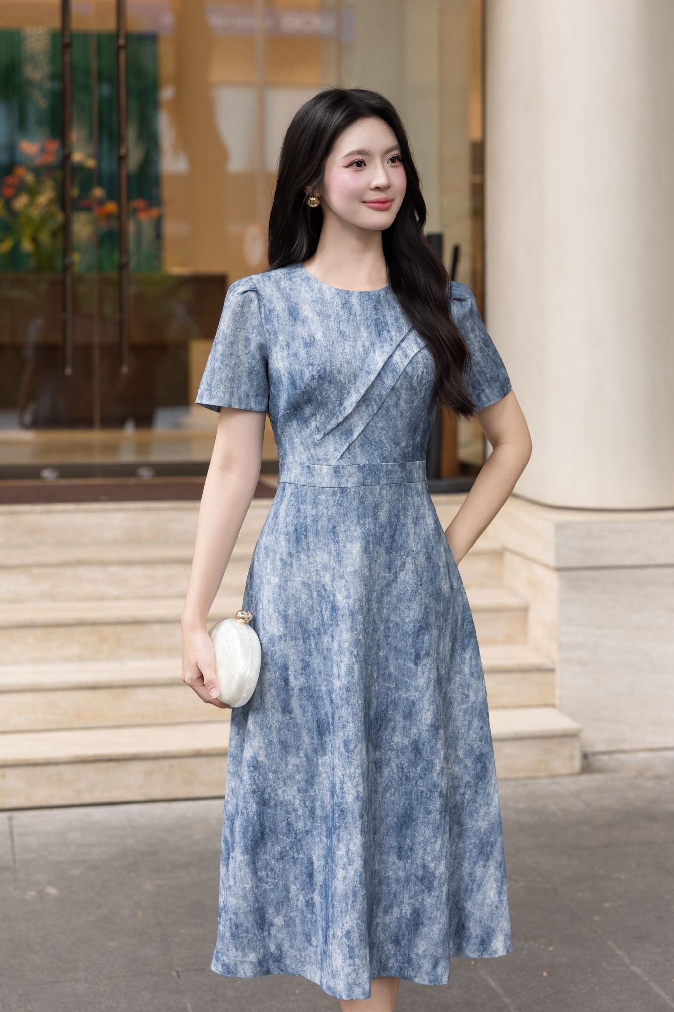 ĐẦM LỤA HOẠ TIẾT D10162
