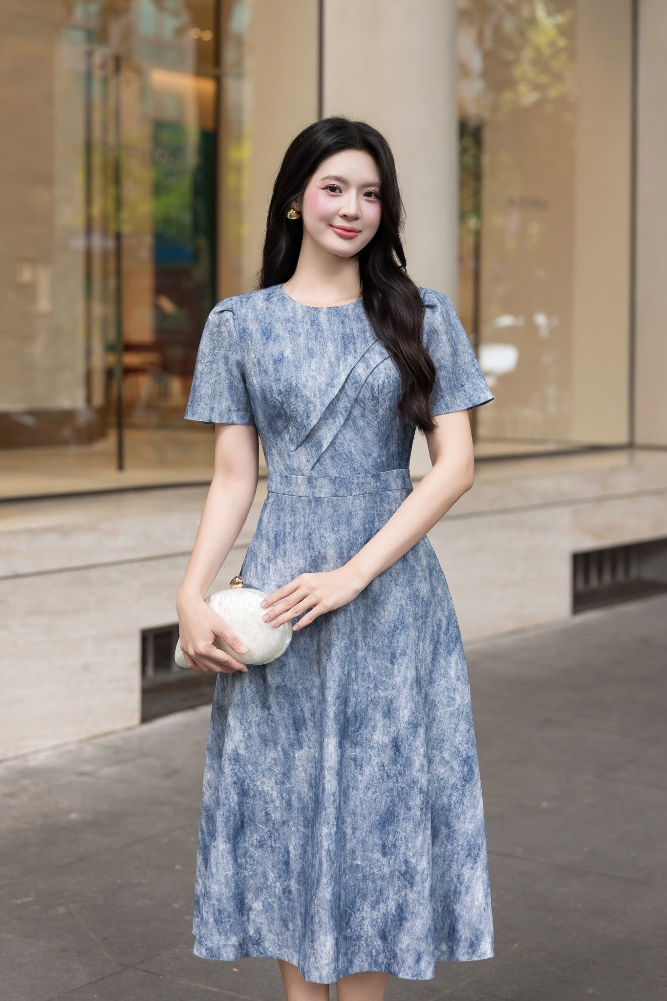 ĐẦM LỤA HOẠ TIẾT D10162