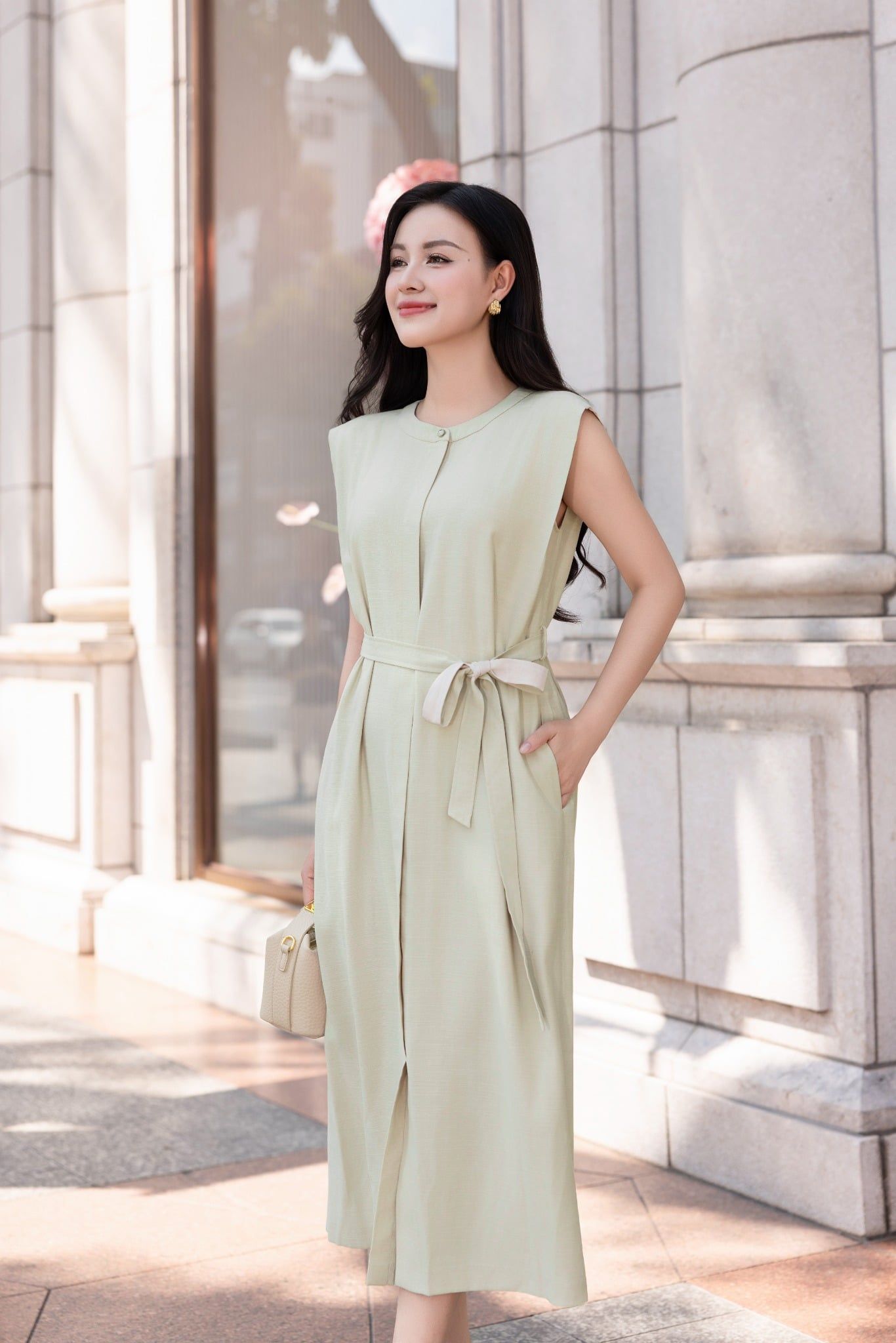 ĐẦM THIẾT KẾ THẮT ĐAI D10332