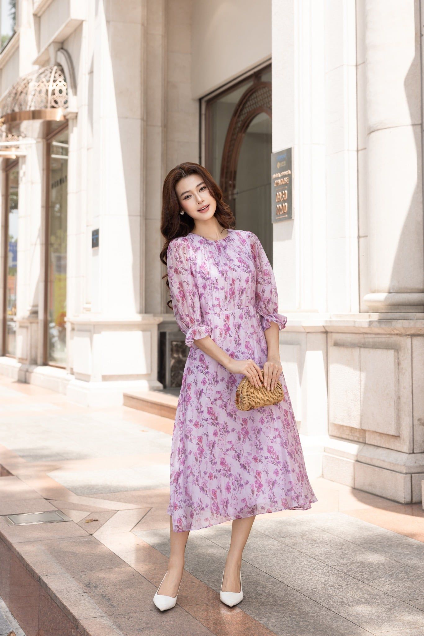 ĐẦM HOA TAY LỠ D10362