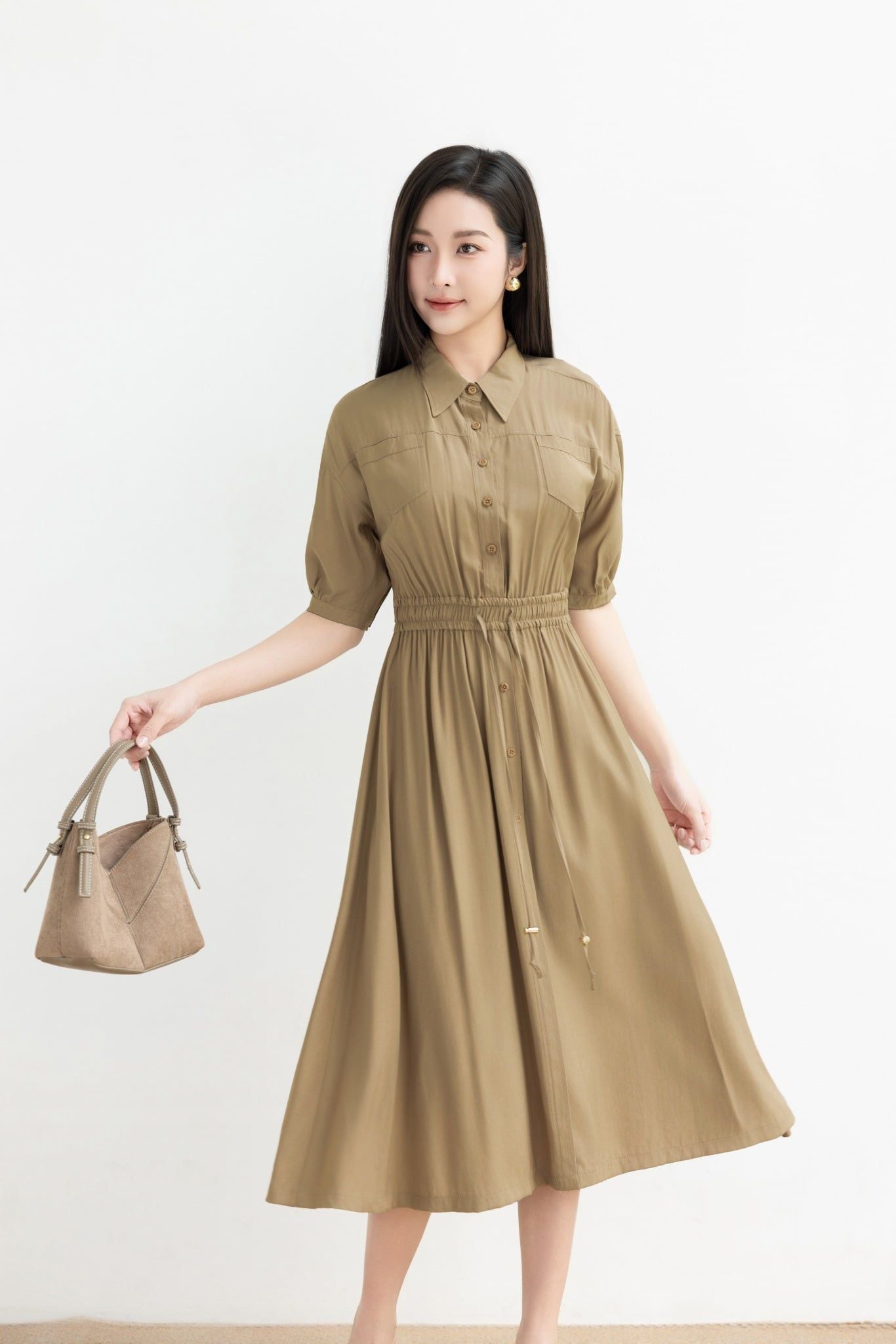 ĐẦM NÂU CHUN EO D10562